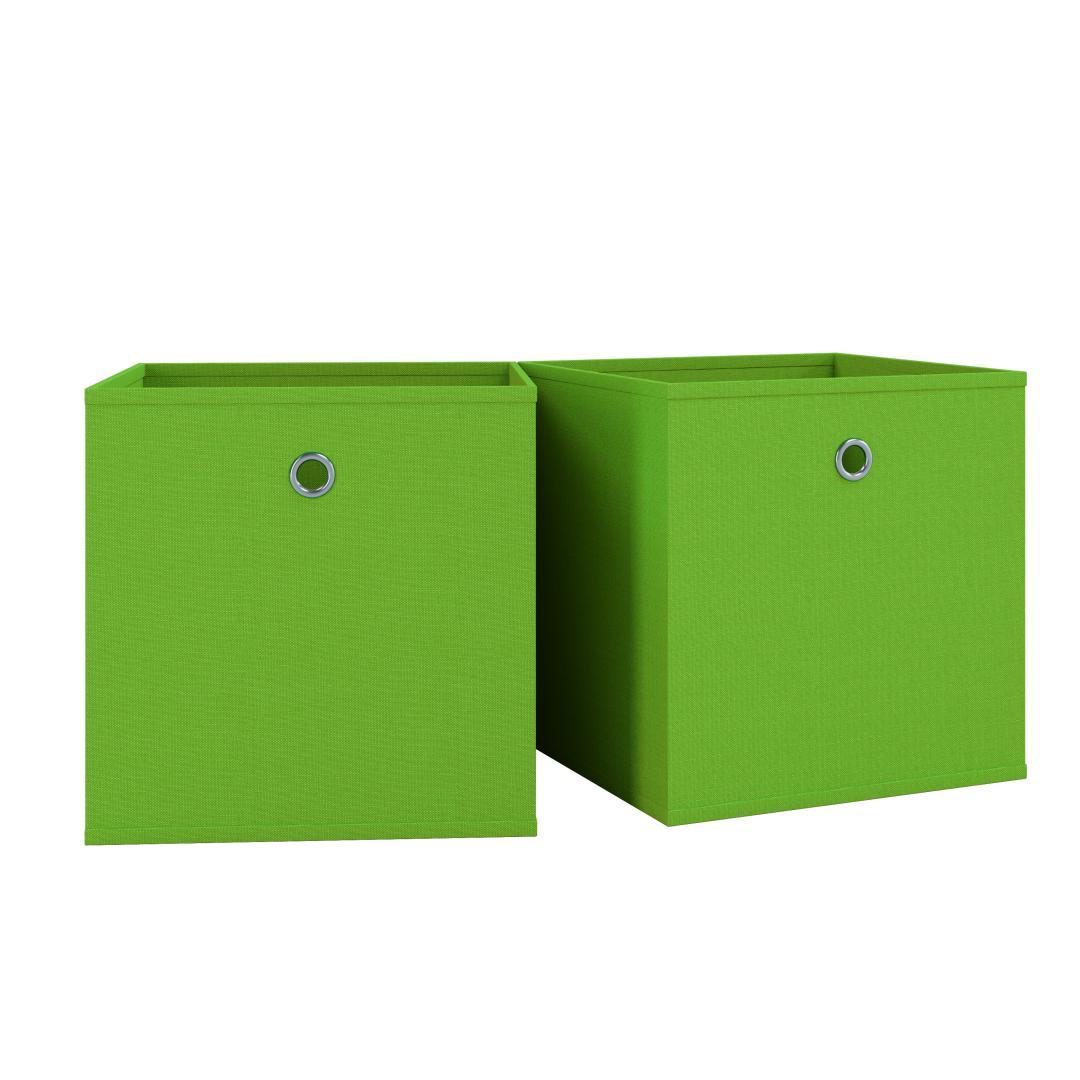 2er-Set Faltboxen BOXAS - grün - quadratisch