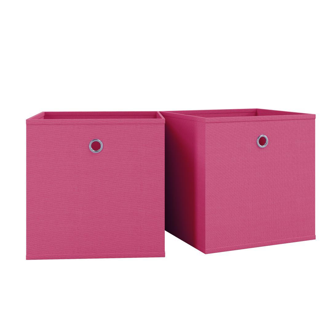 2er-Set Faltboxen BOXAS - pink - quadratisch