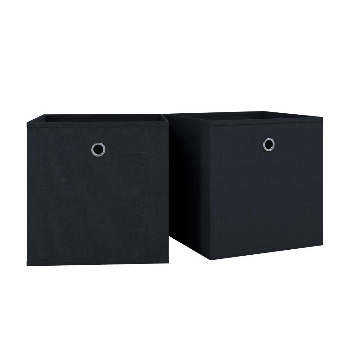 2er-Set Faltboxen BOXAS - schwarz - quadratisch