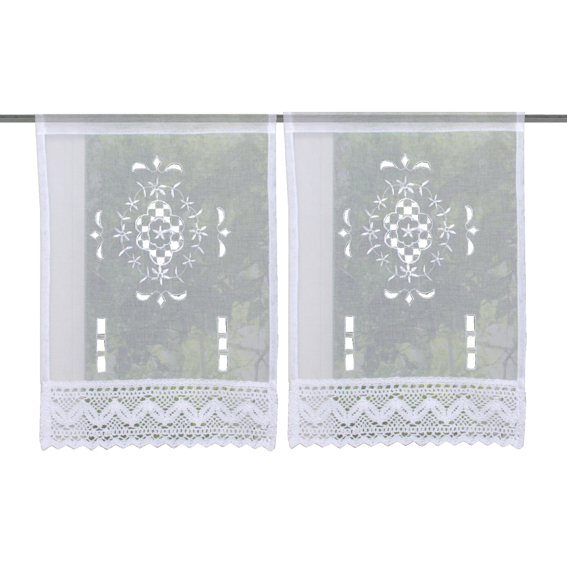 2er-Set Fensterbehang ALEGRA - weiß - 30x45 cm