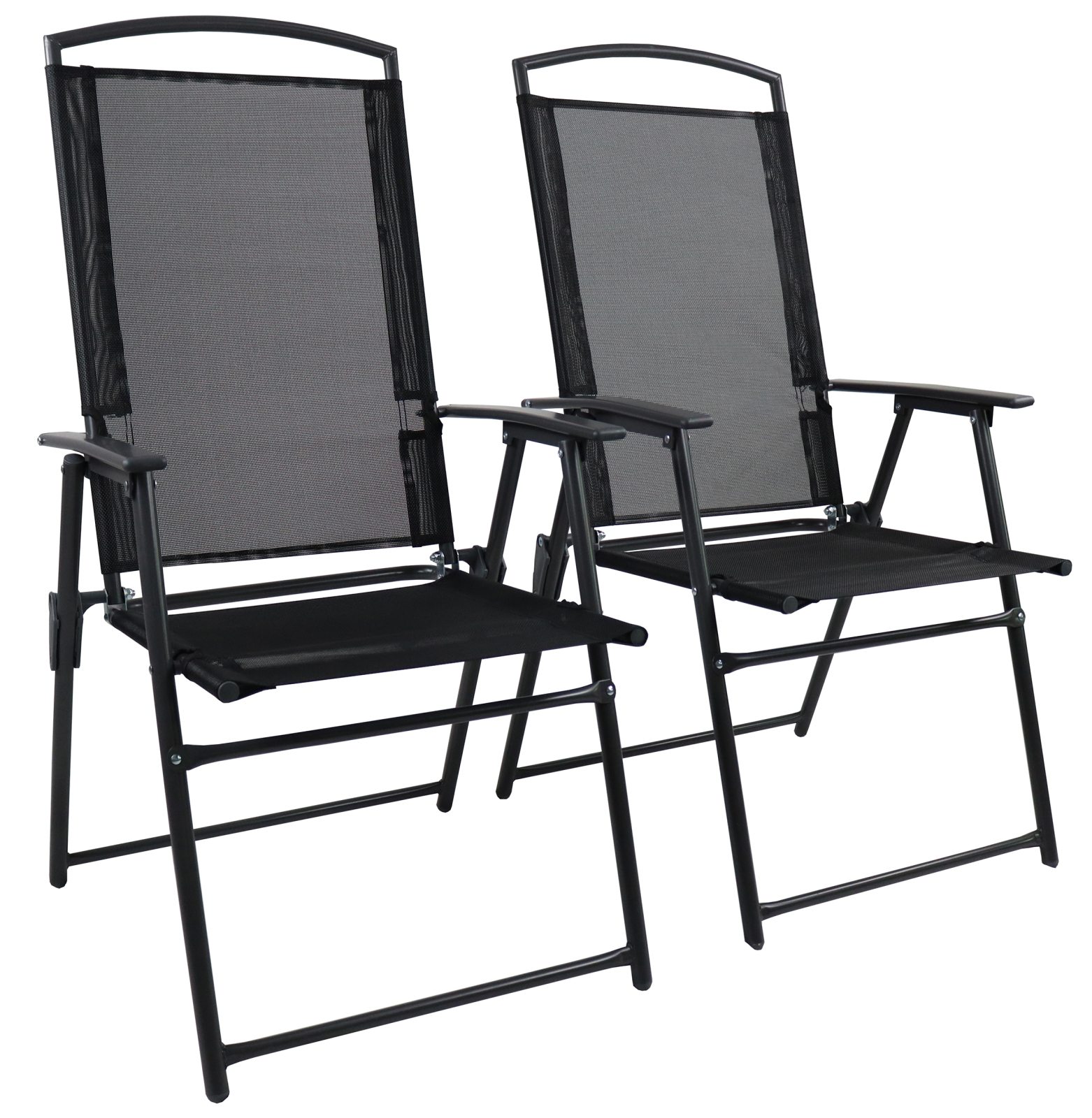 2er-Set Gartenstuhl - anthrazit - Metall - klappbar - 105 cm