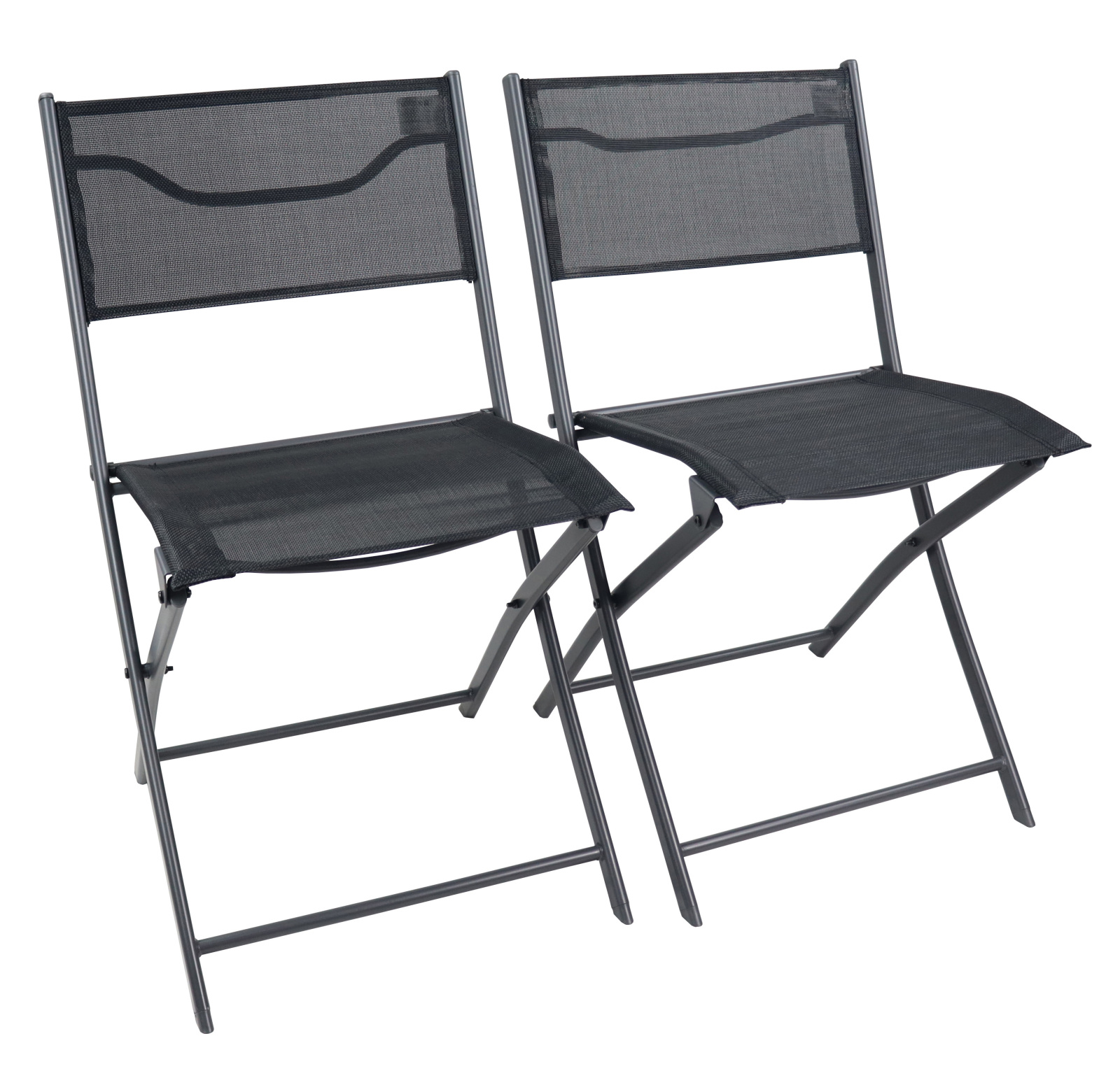2er-Set Gartenstuhl SUMILA - schwarz - klappbar