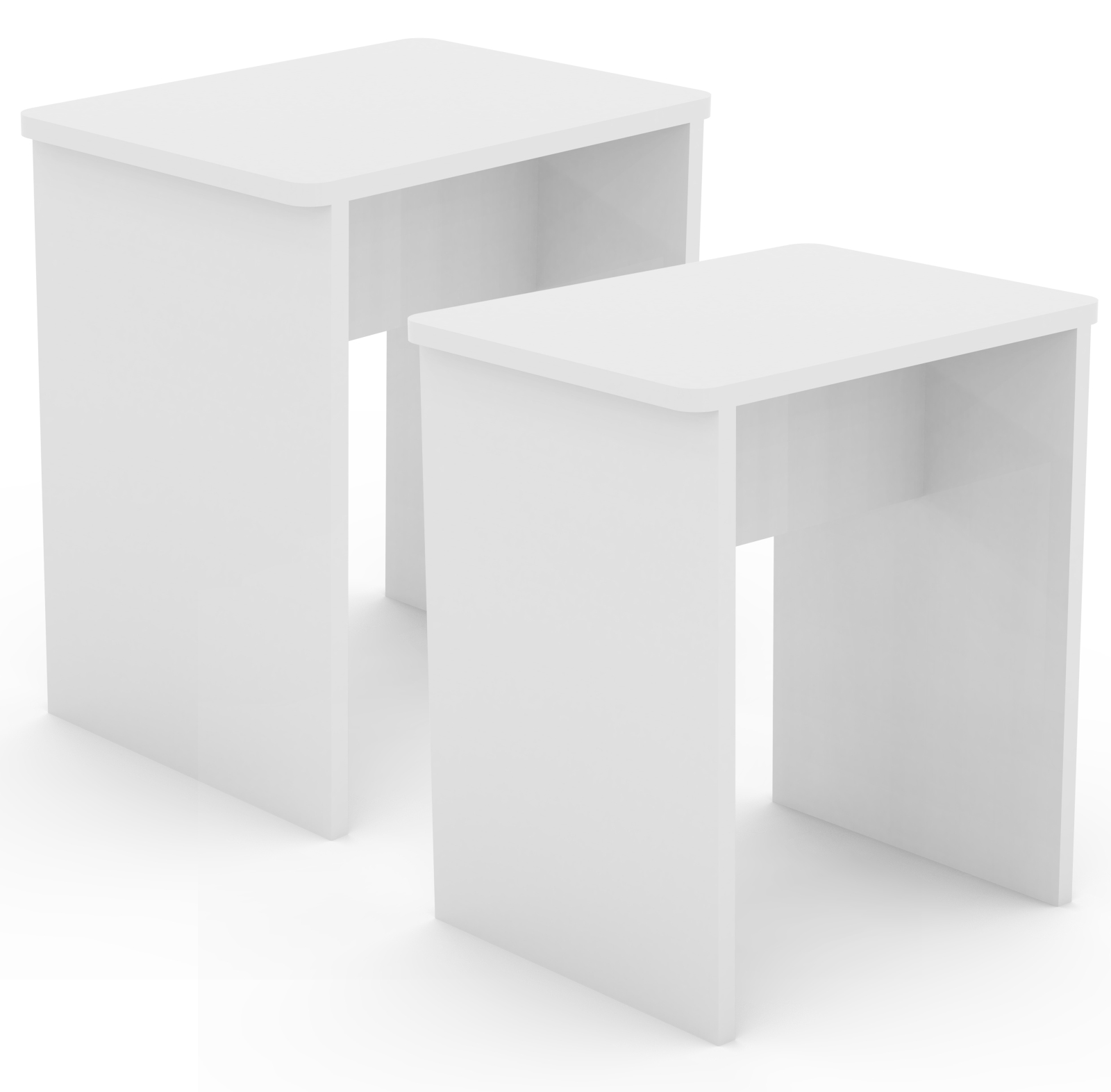 2er-Set Hocker ESAL - weiß - 40 cm breit