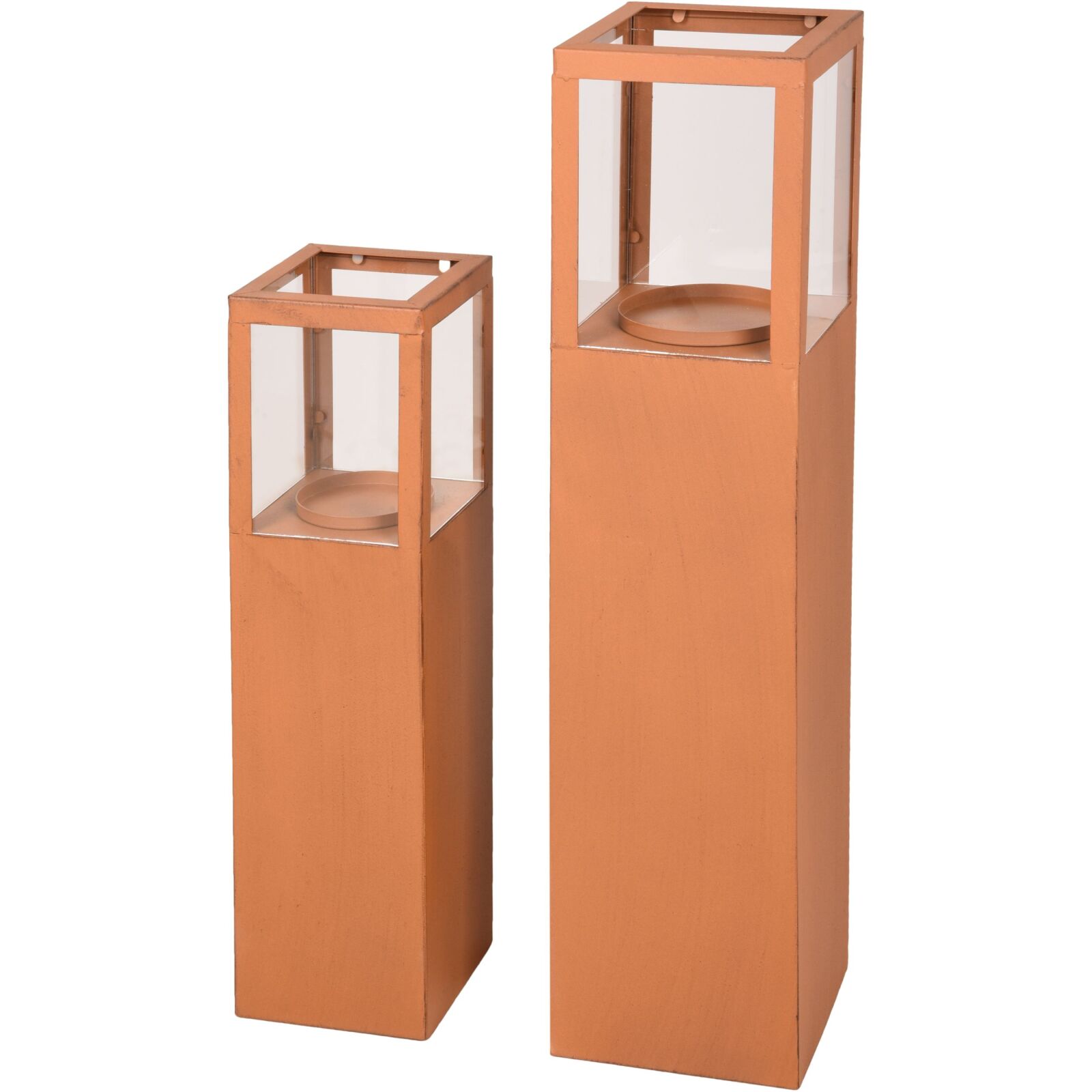 2er-Set Kerzenständer VELA - Rost-Optik