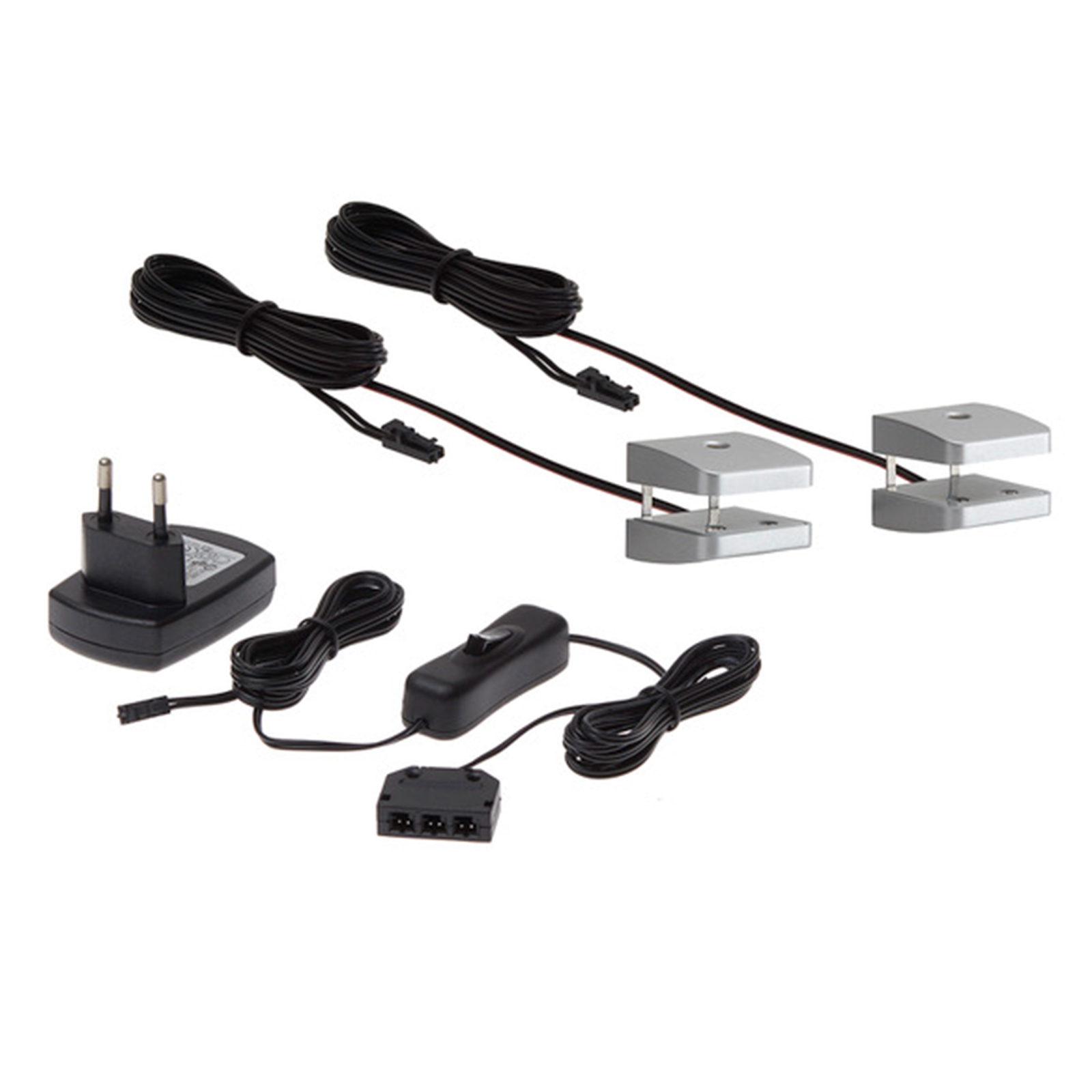 2er-Set LED-Einlegebodenbeleuchtung - silber - neutralweiß