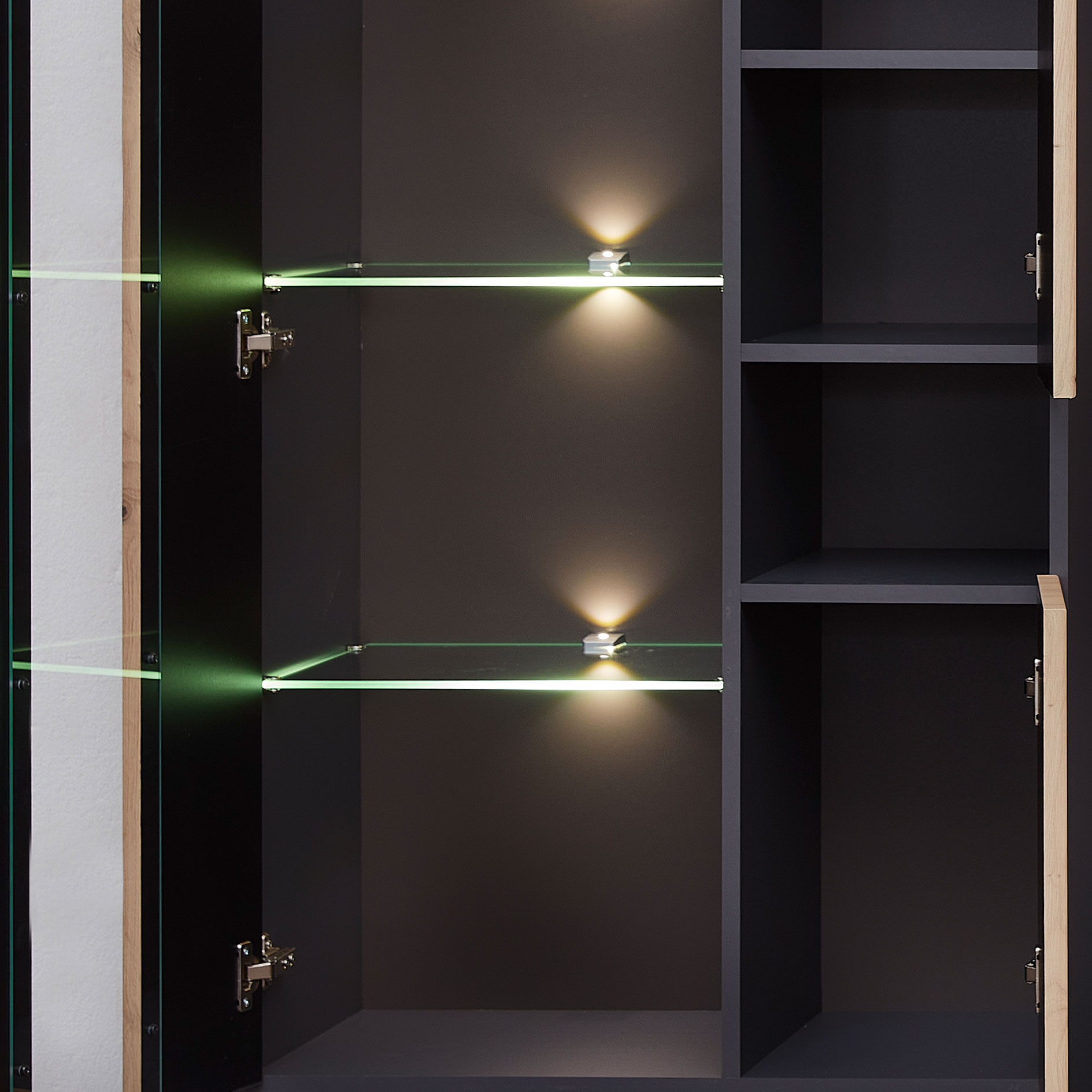 2er-Set LED-Glasboden-Clips - silber - neutralweiß
