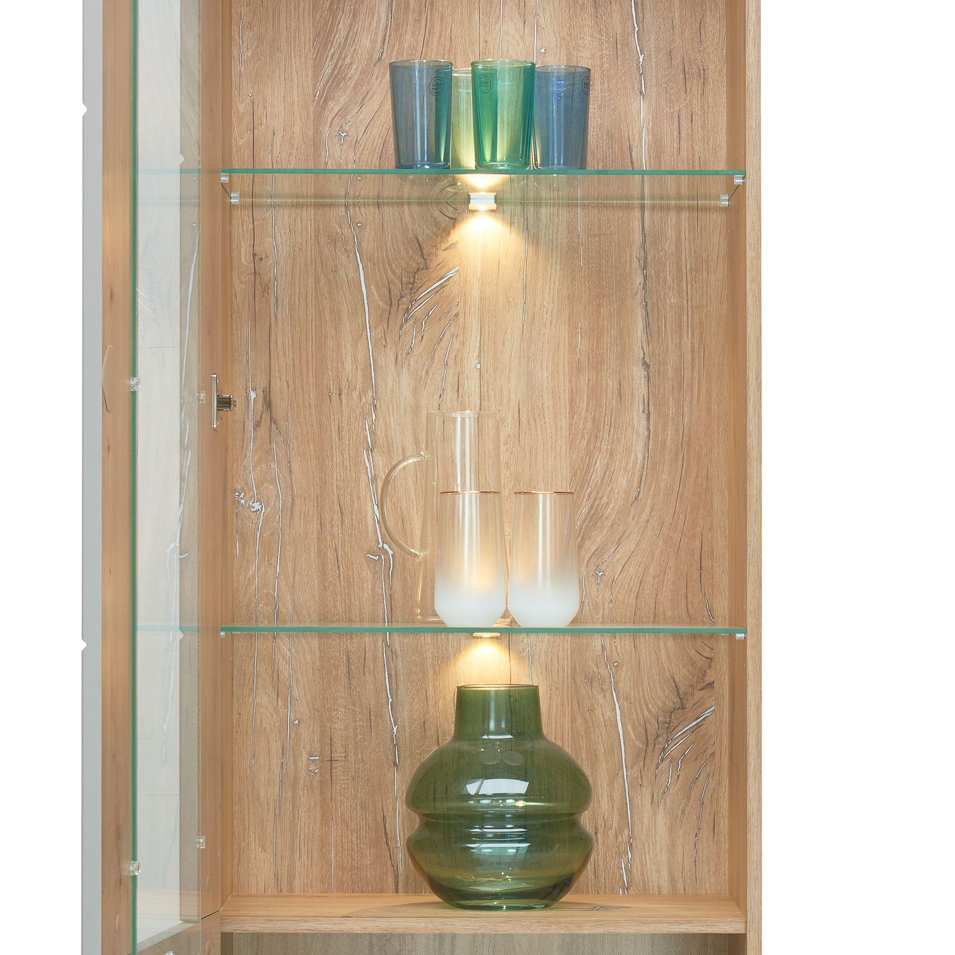 2er-Set LED-Glasboden-Clips - silber - neutralweiß