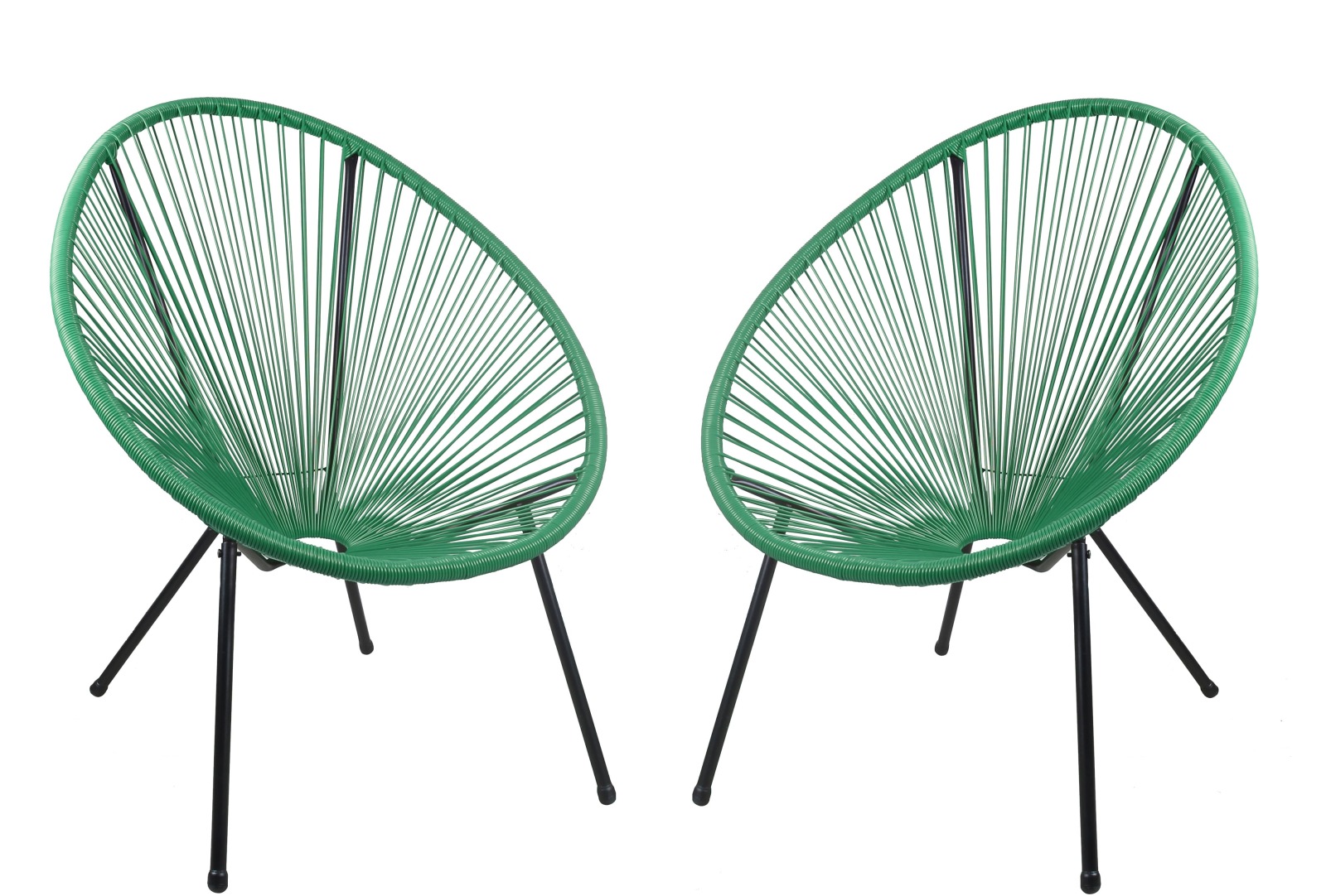 2er-Set Relaxsessel DALIDA - grün - Stahl