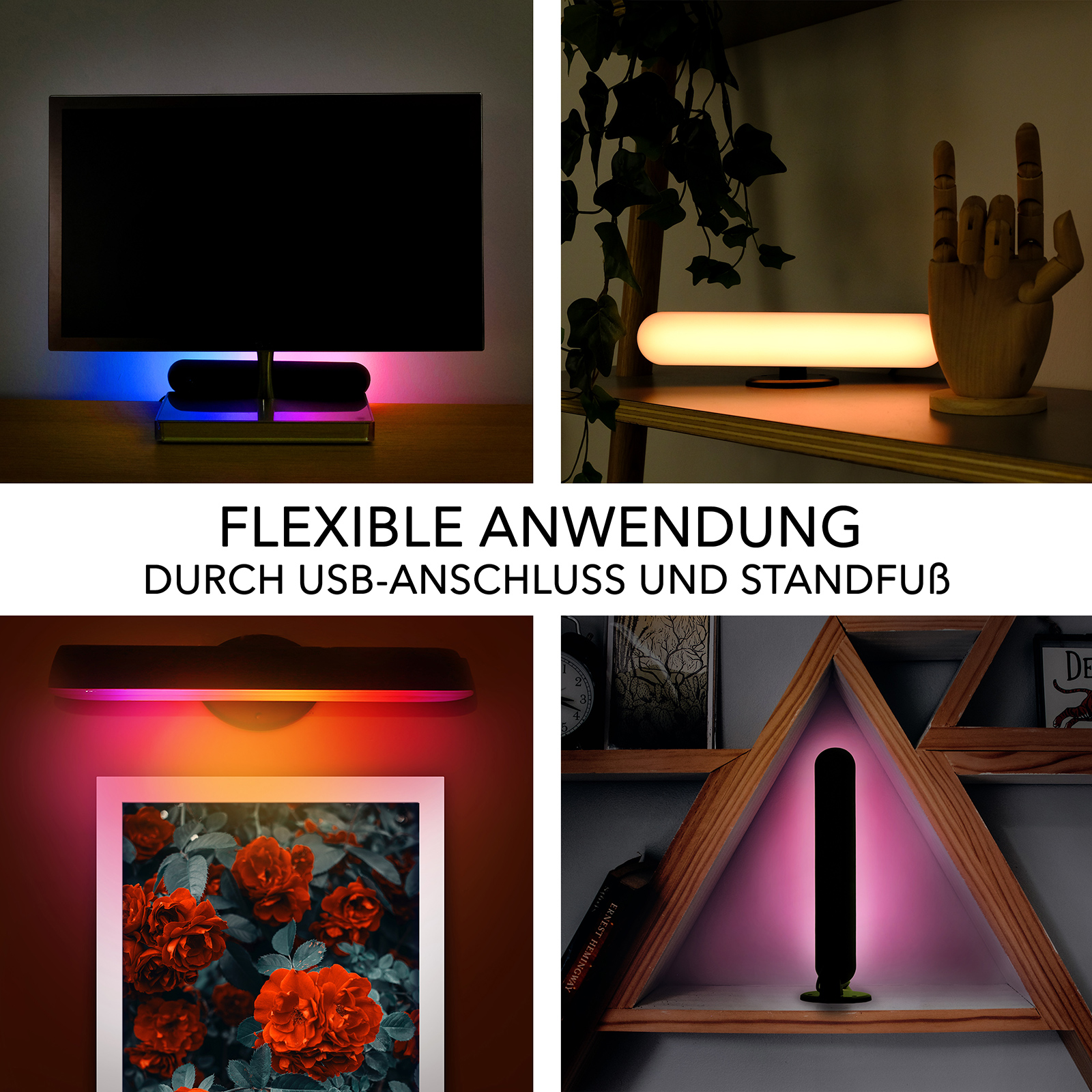 2er-Set SMART-LED-RGB-Lightbar - dimmbar - per App-steuerbar