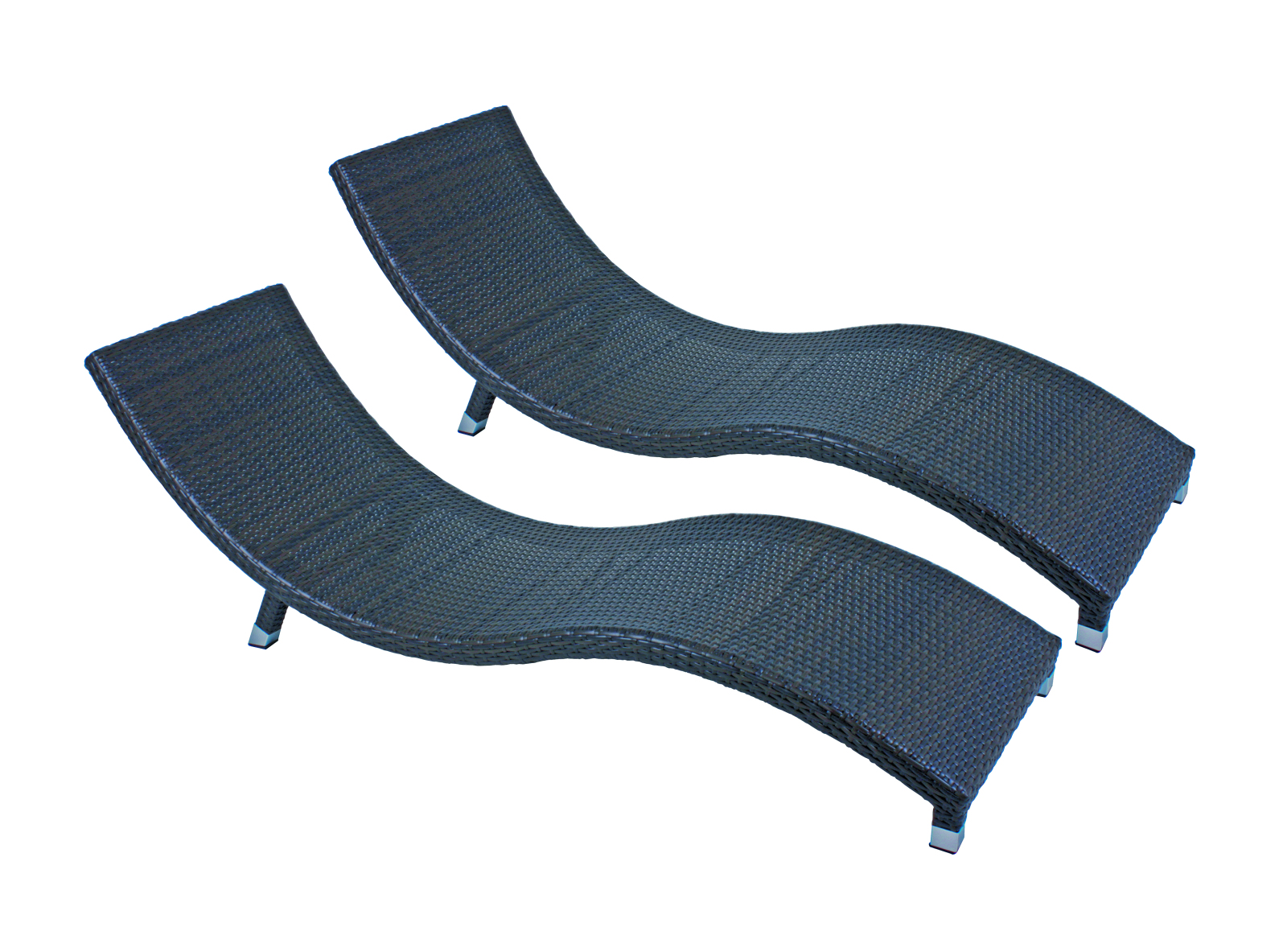 2er-Set Sonnenliege CARACAS - coffee - 185 cm