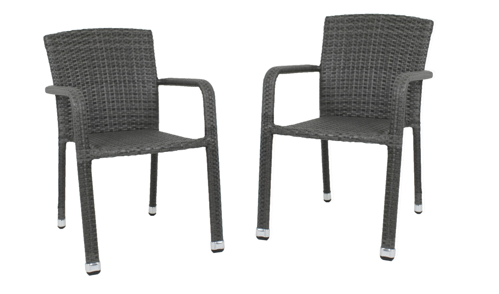 2er-Set Stapelstuhl GETAFE - dunkelgrau - Aluminium