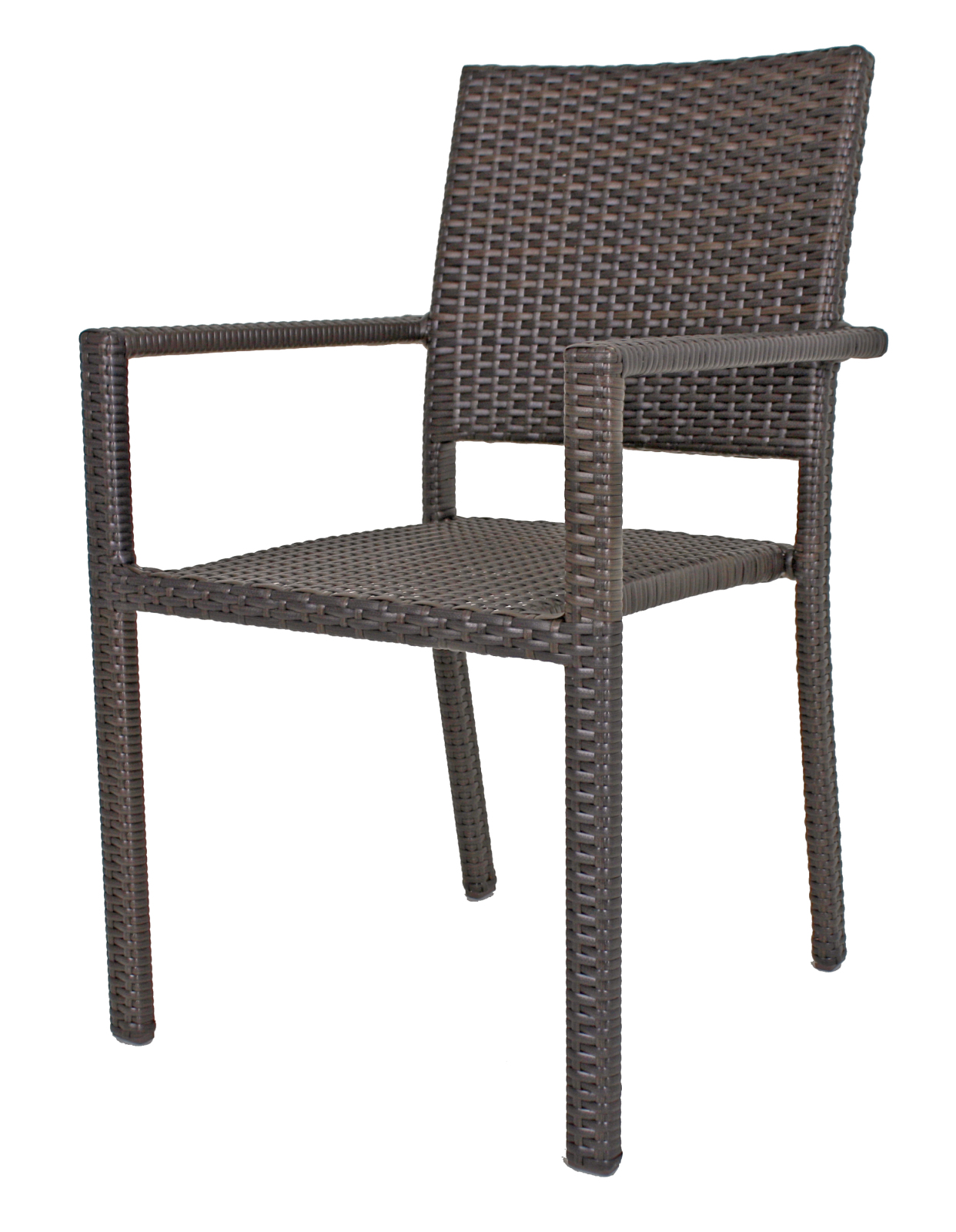 2er-Set Stapelstuhl MALAGA - coffee - Aluminium