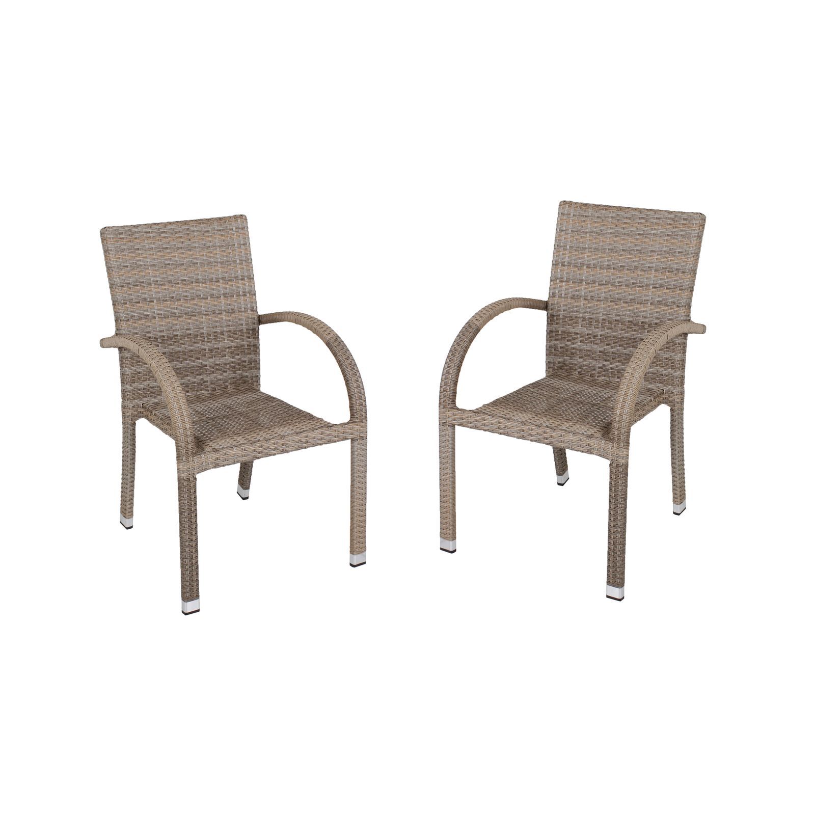 2er-Set Stapelstuhl MODESTO - sand - Aluminium