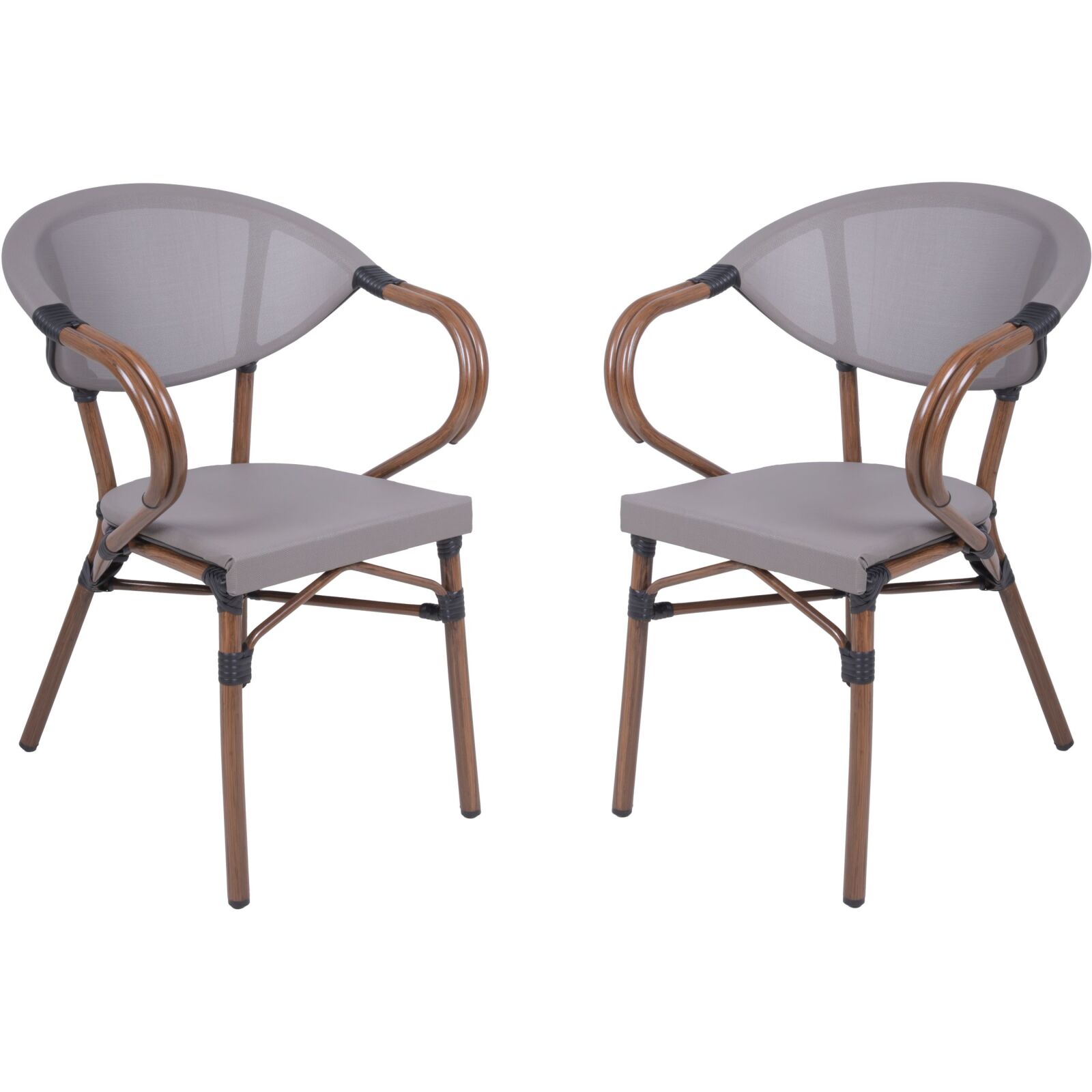 2er-Set Stapelstuhl TOSKANA - braun - 82 cm