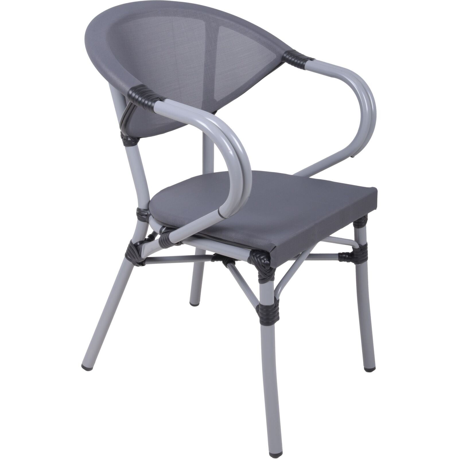 2er-Set Stapelstuhl TOSKANA - dunkelgrau - 82 cm 