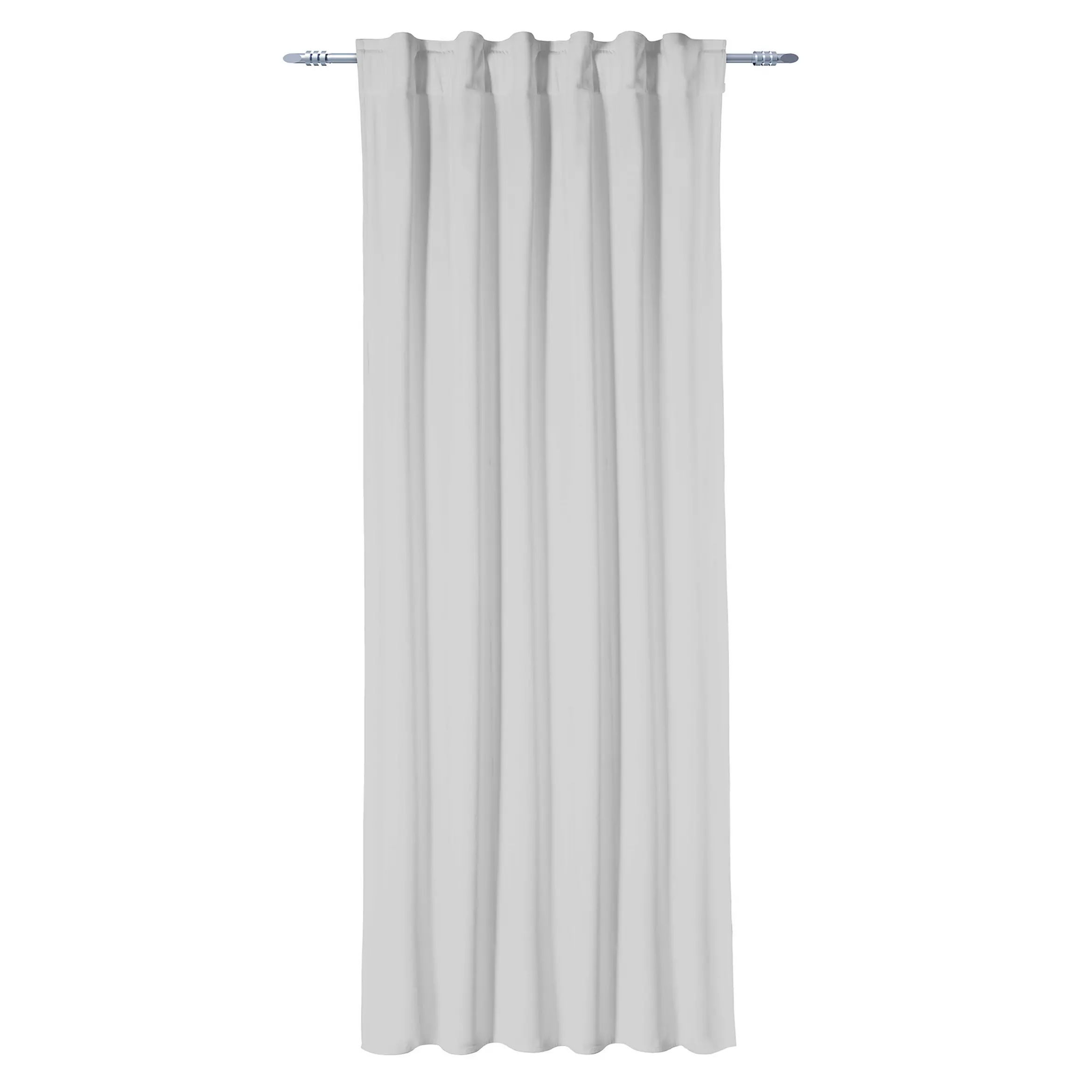 2er-Set Vorhänge - silber-schwarz - versteckte Schlaufen - 135x245 cm