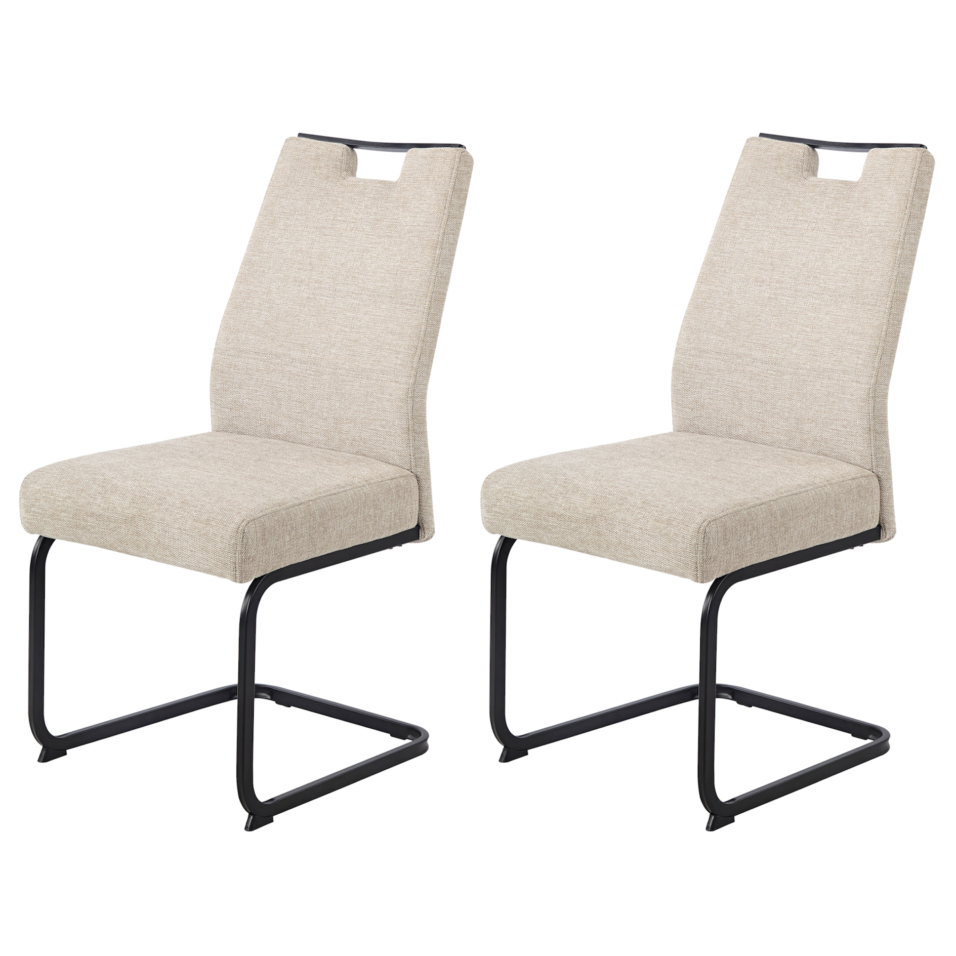2er-Set XL-Schwingstuhl - beige - Webstoff