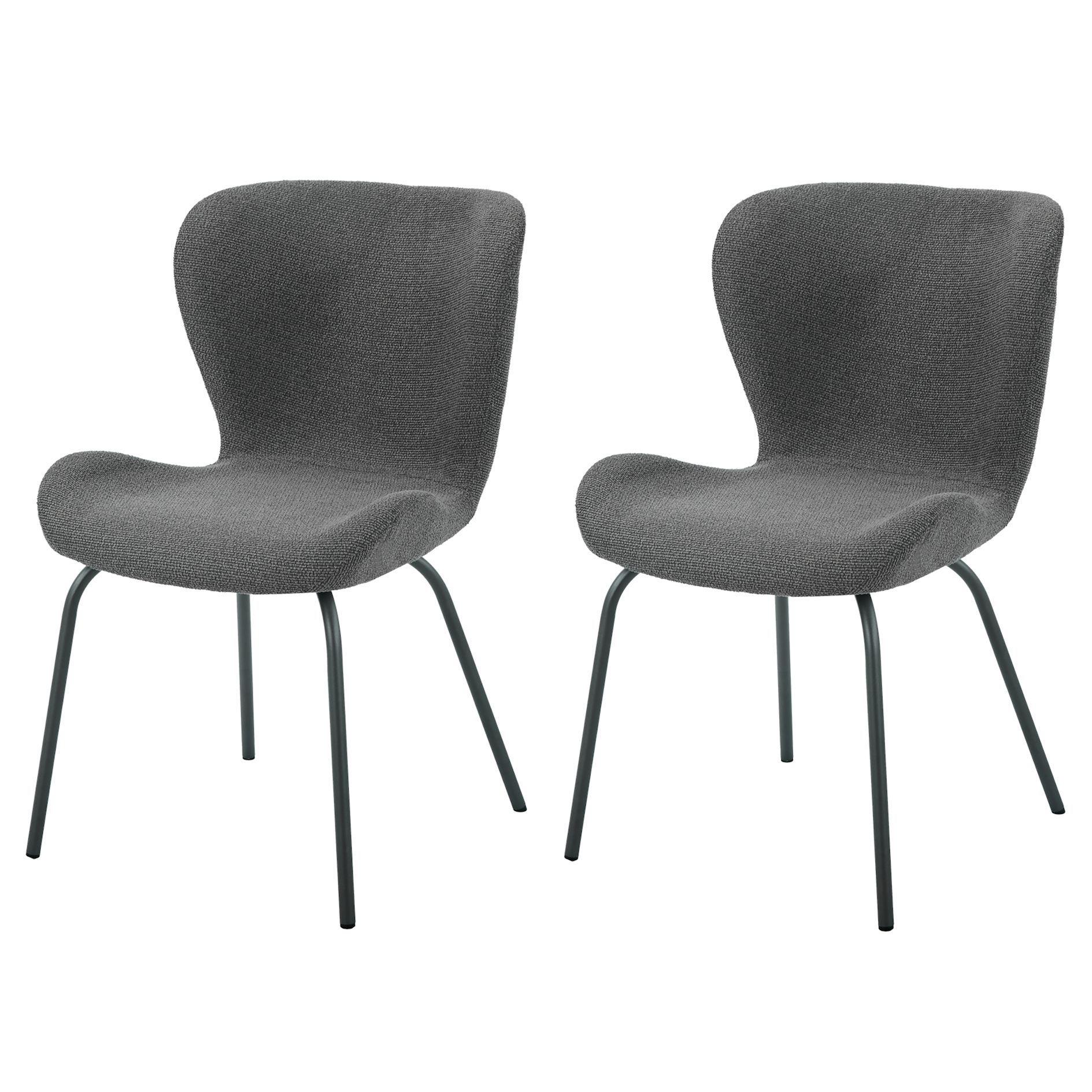 2er-Set XL-Stuhl - anthrazit-grau - Webstoff