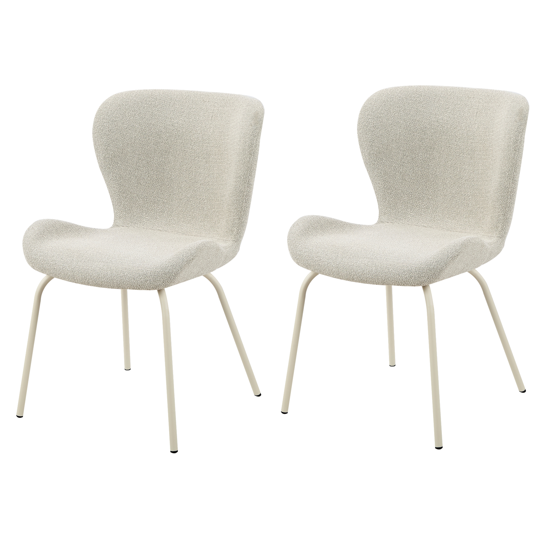 2er-Set XL-Stuhl - beige-creme - Webstoff