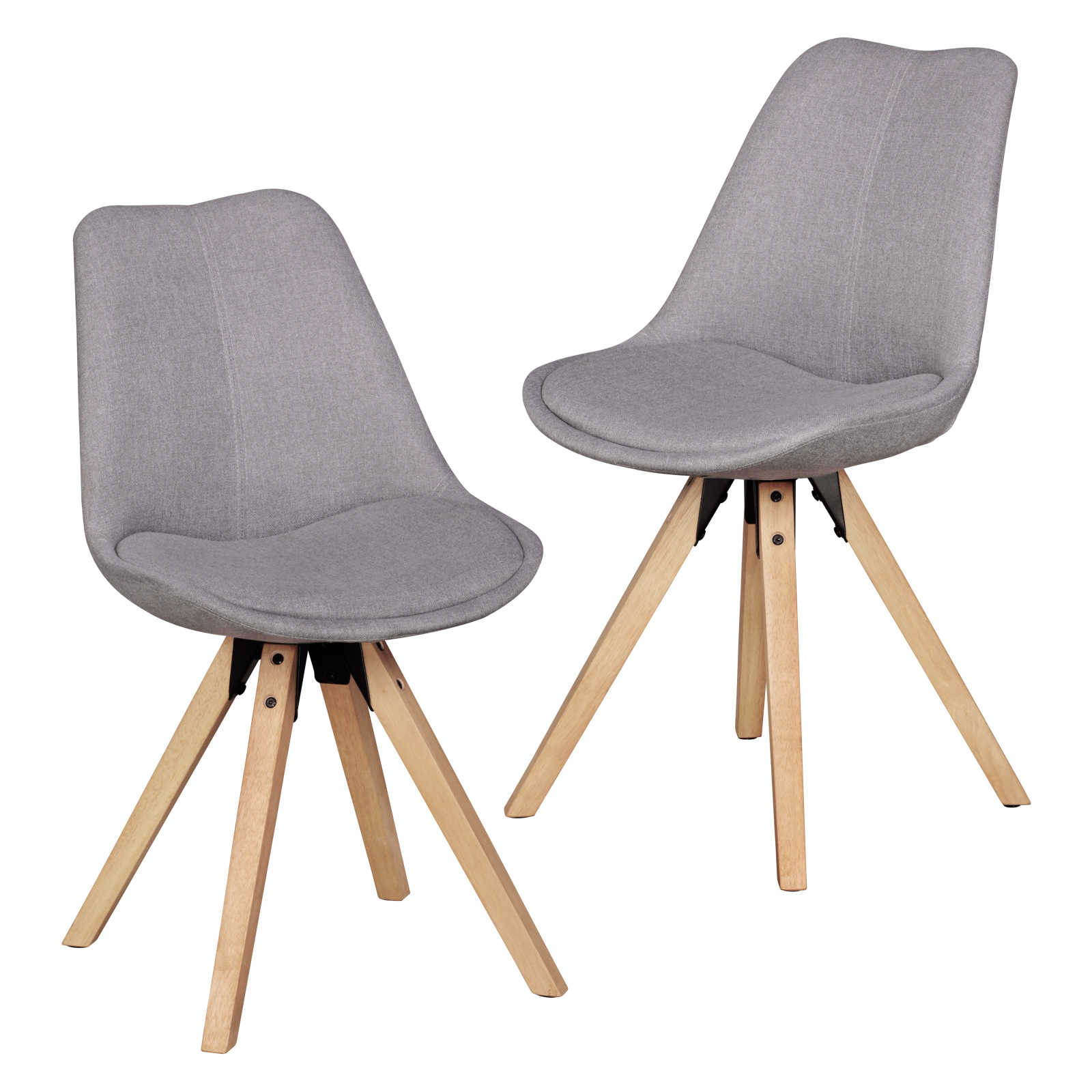 2er Stuhl-Set - hellgrau - Webstoff