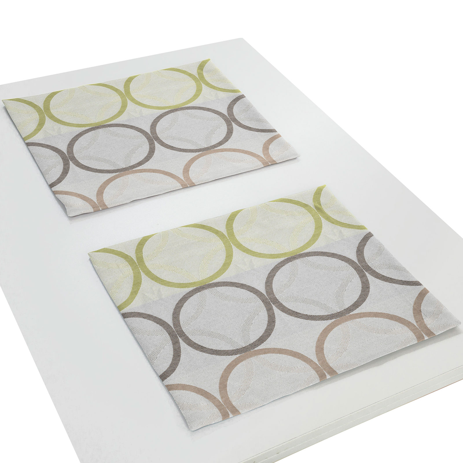2er Tischset mit Kuvertsaum ZIRBELLO - grün - 40x35 cm
