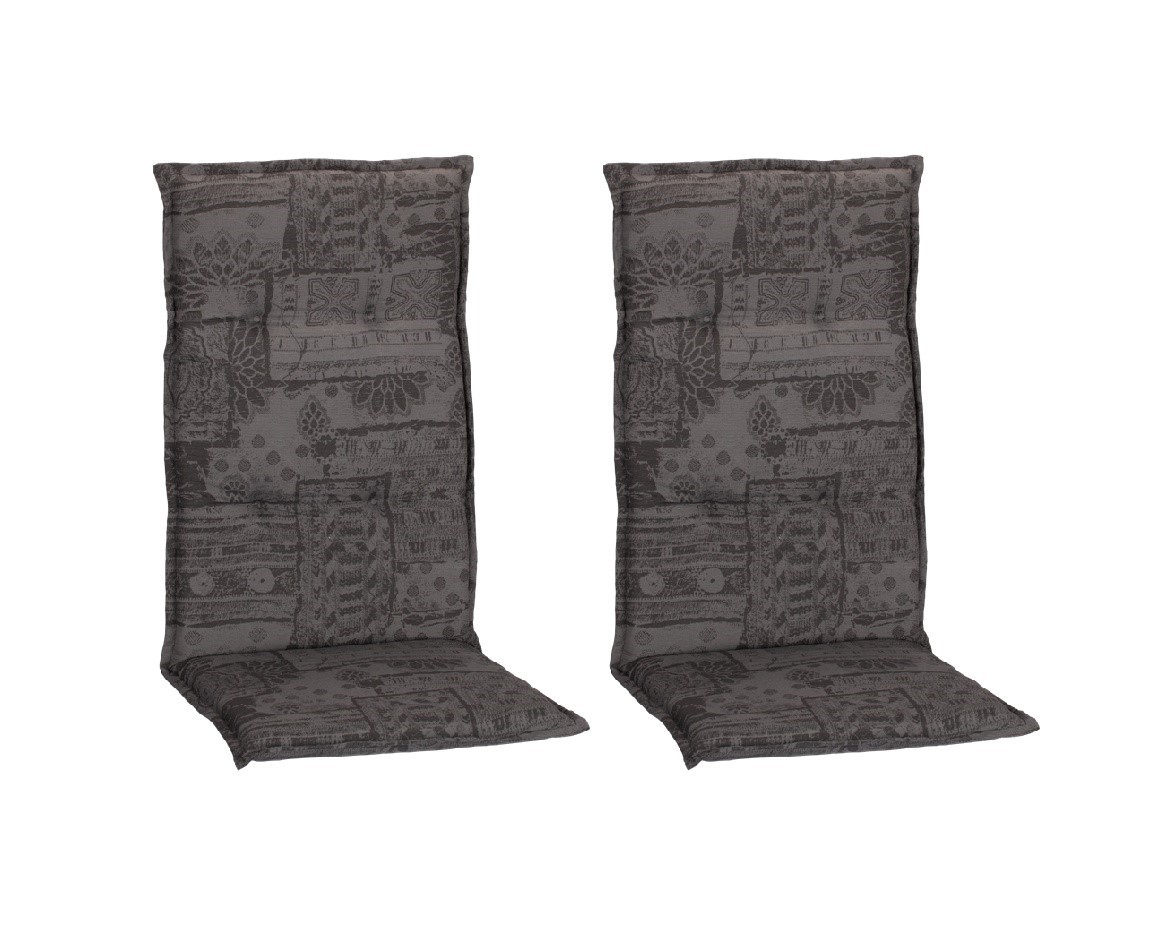 2x Hochlehner-Auflage - grau - Ornamente - 118x50 cm