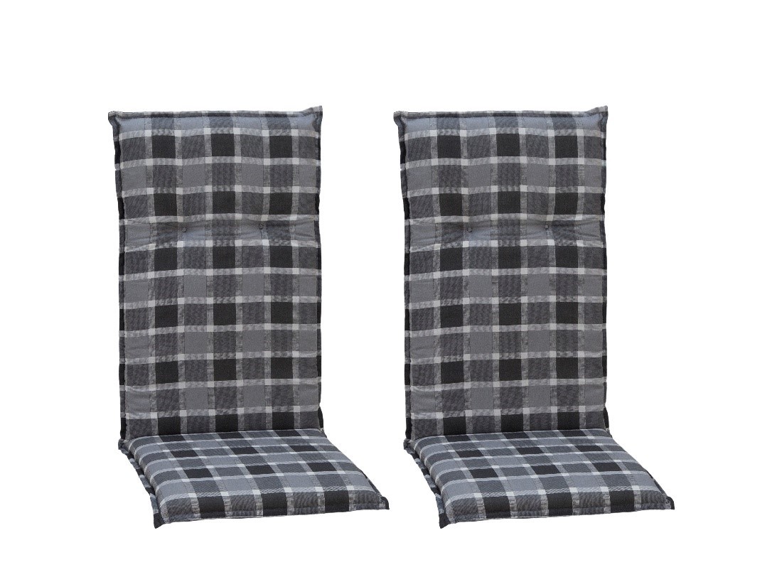 2x Hochlehner-Saumauflage - kariert - grau - 118x50 cm