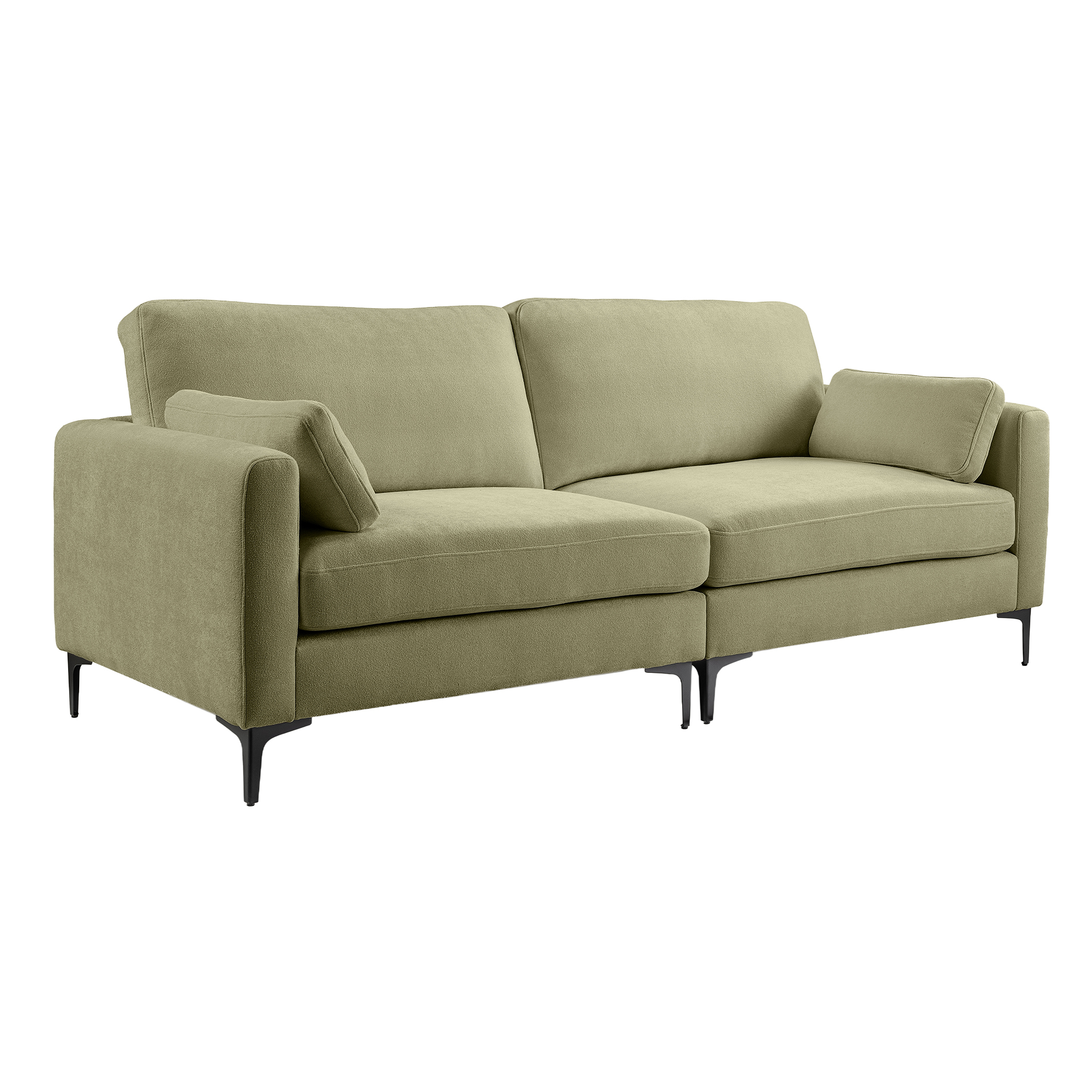 3,5-Sitzer Sofa VENTI - grün - Webstoff - mit Kissen