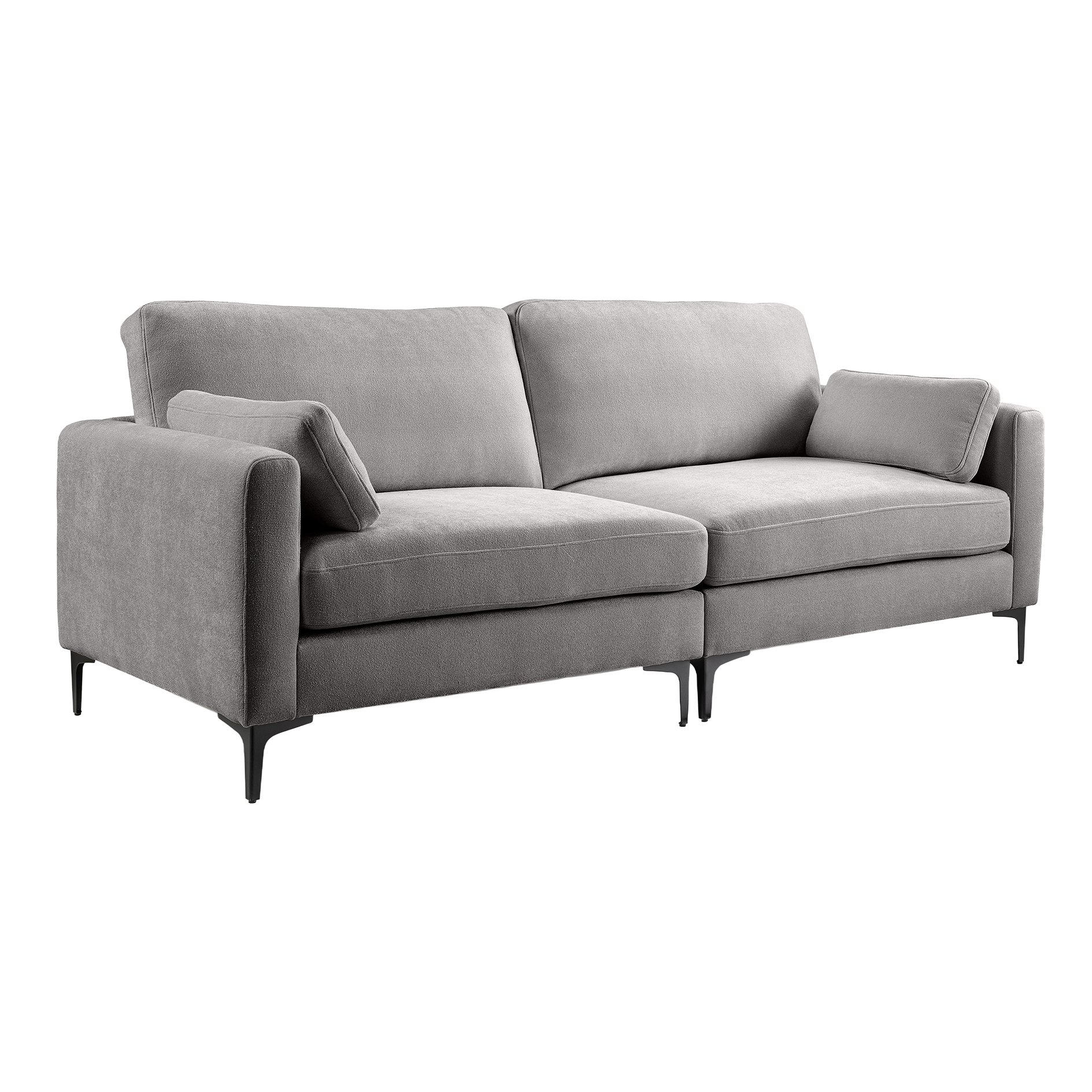 3,5-Sitzer Sofa VENTI - hellgrau - Webstoff - mit Kissen