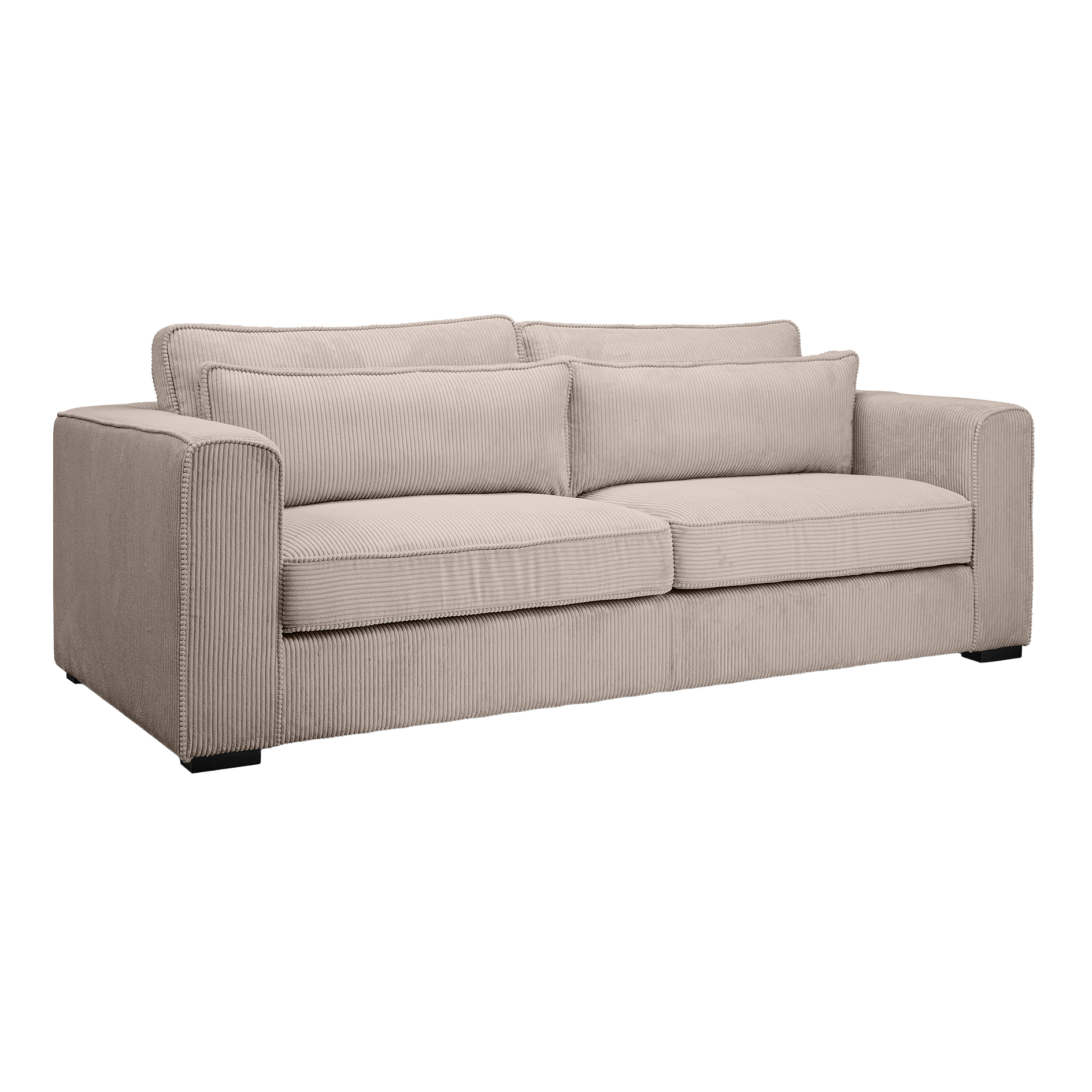 3-Sitzer-Sofa ALMERA - braun-beige - Cord - inklusive Kissen