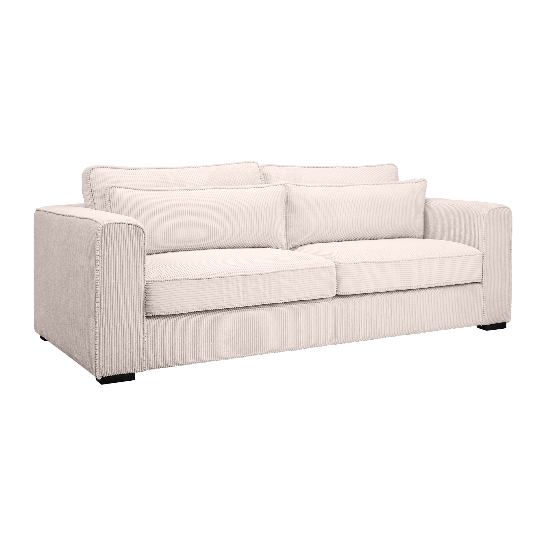 3-Sitzer-Sofa ALMERA - grau-beige - Cord - inklusive Kissen