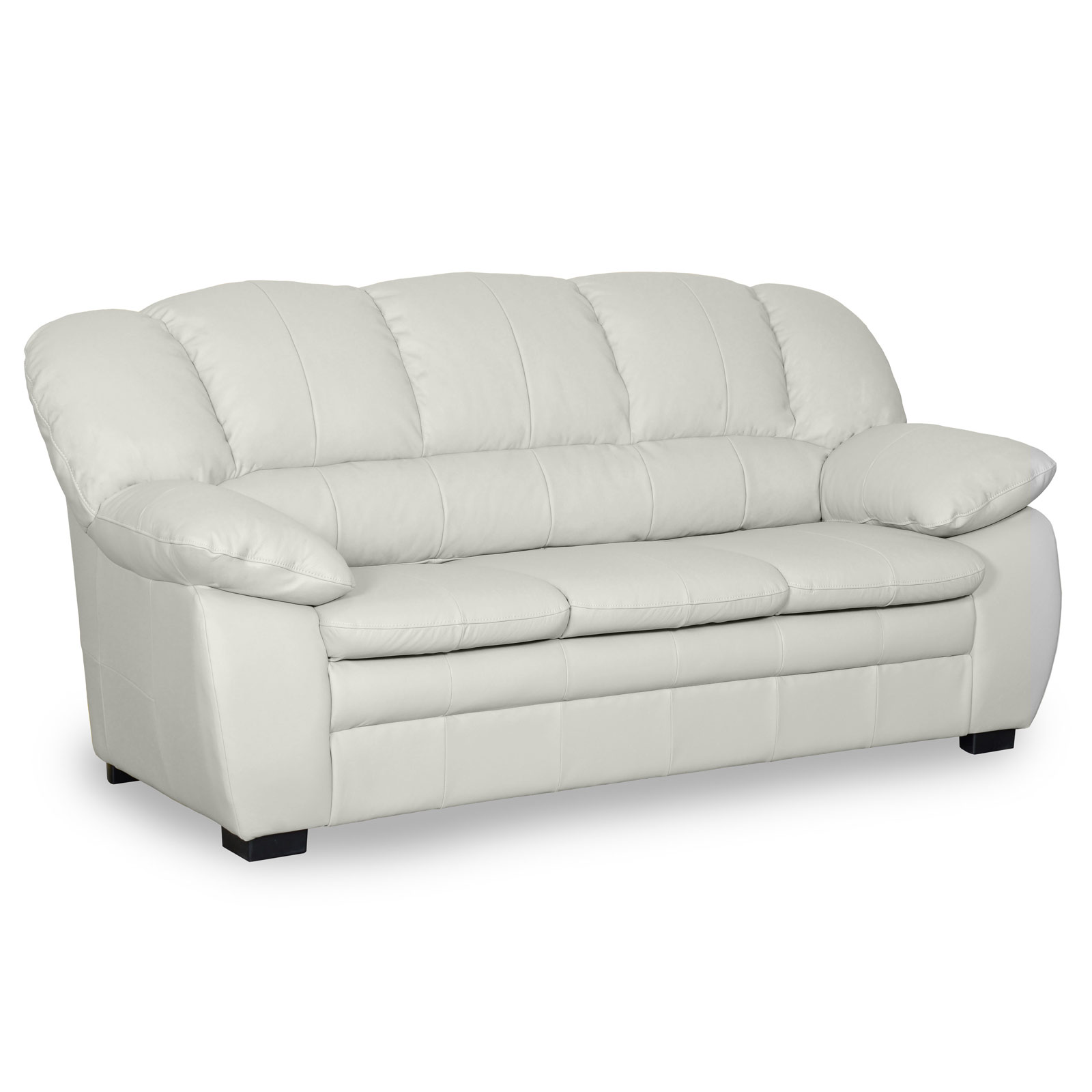 3-Sitzer-Sofa - creme - Echtleder