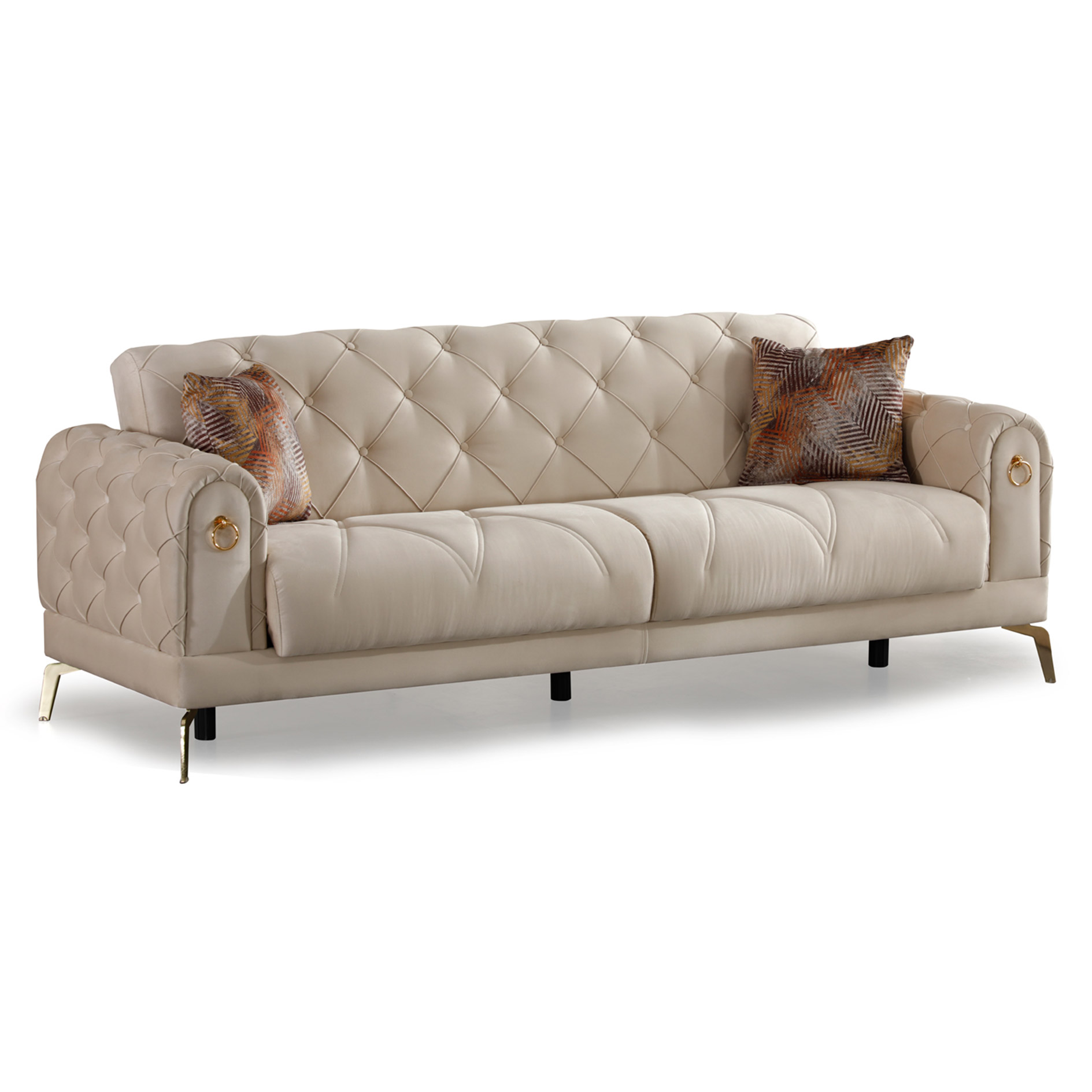3-Sitzer-Sofa - creme - mit Liegefunktion