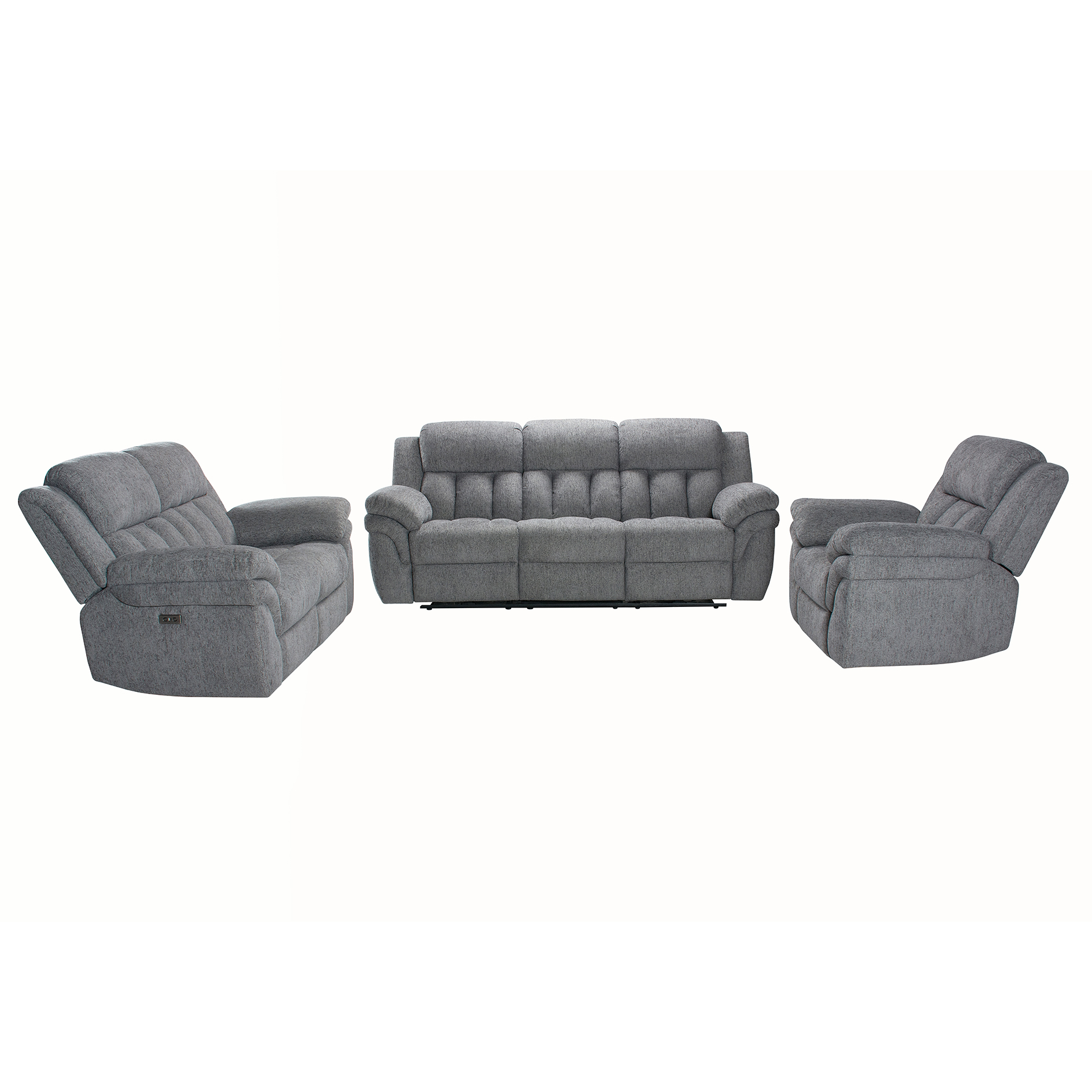 3-Sitzer-Sofa - grau - elektrische Relaxfunktion