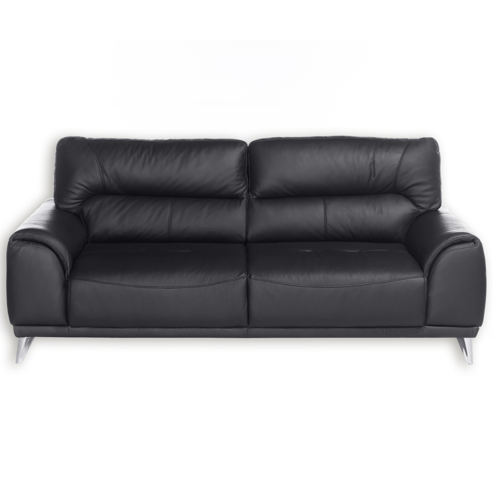 3-Sitzer Sofa - schwarz - Kunstleder