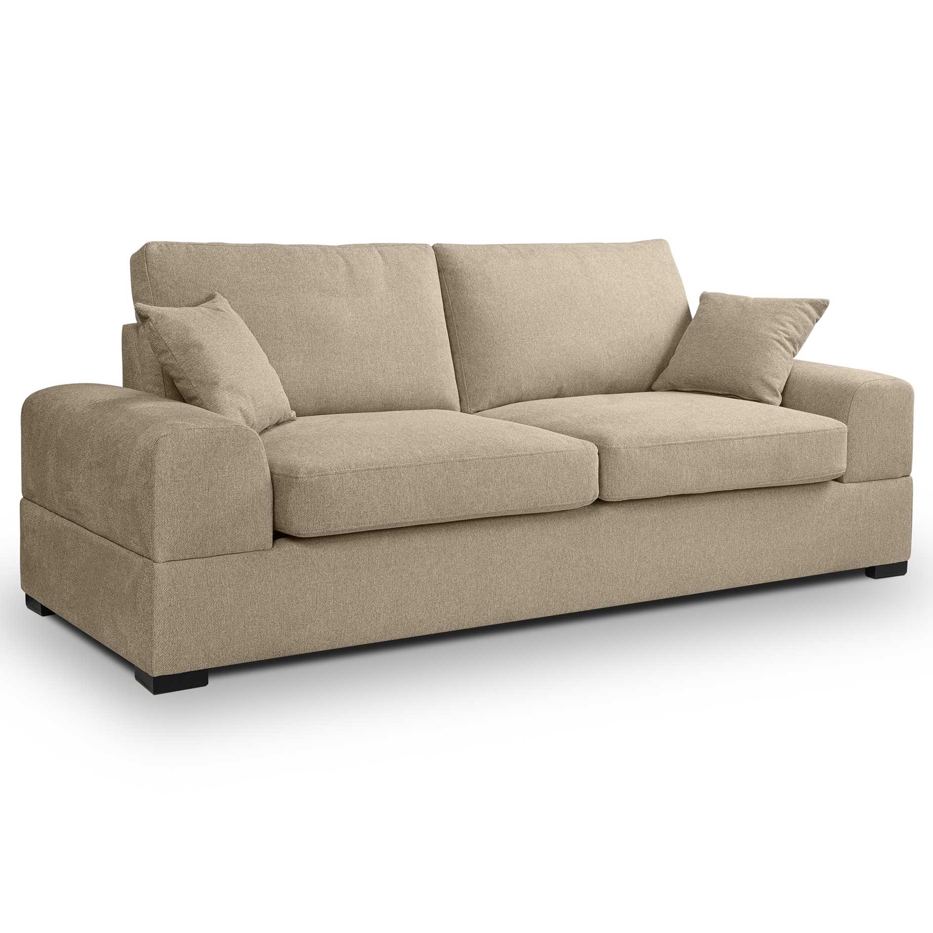 3-Sitzer-Sofa VEDA - beige - Strukturstoff - 221 cm breit