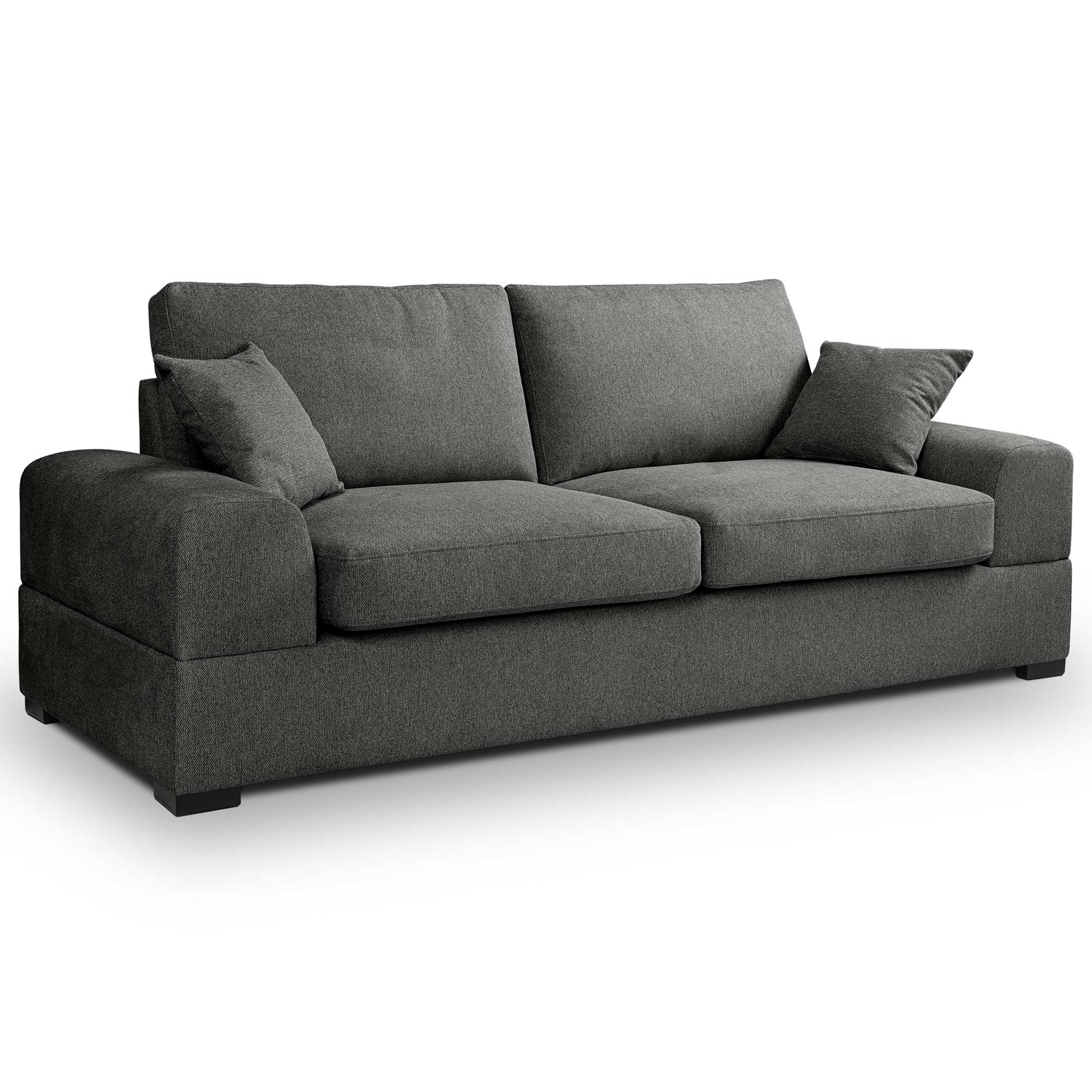 3-Sitzer-Sofa VEDA - grau - Strukturstoff - 221 cm breit