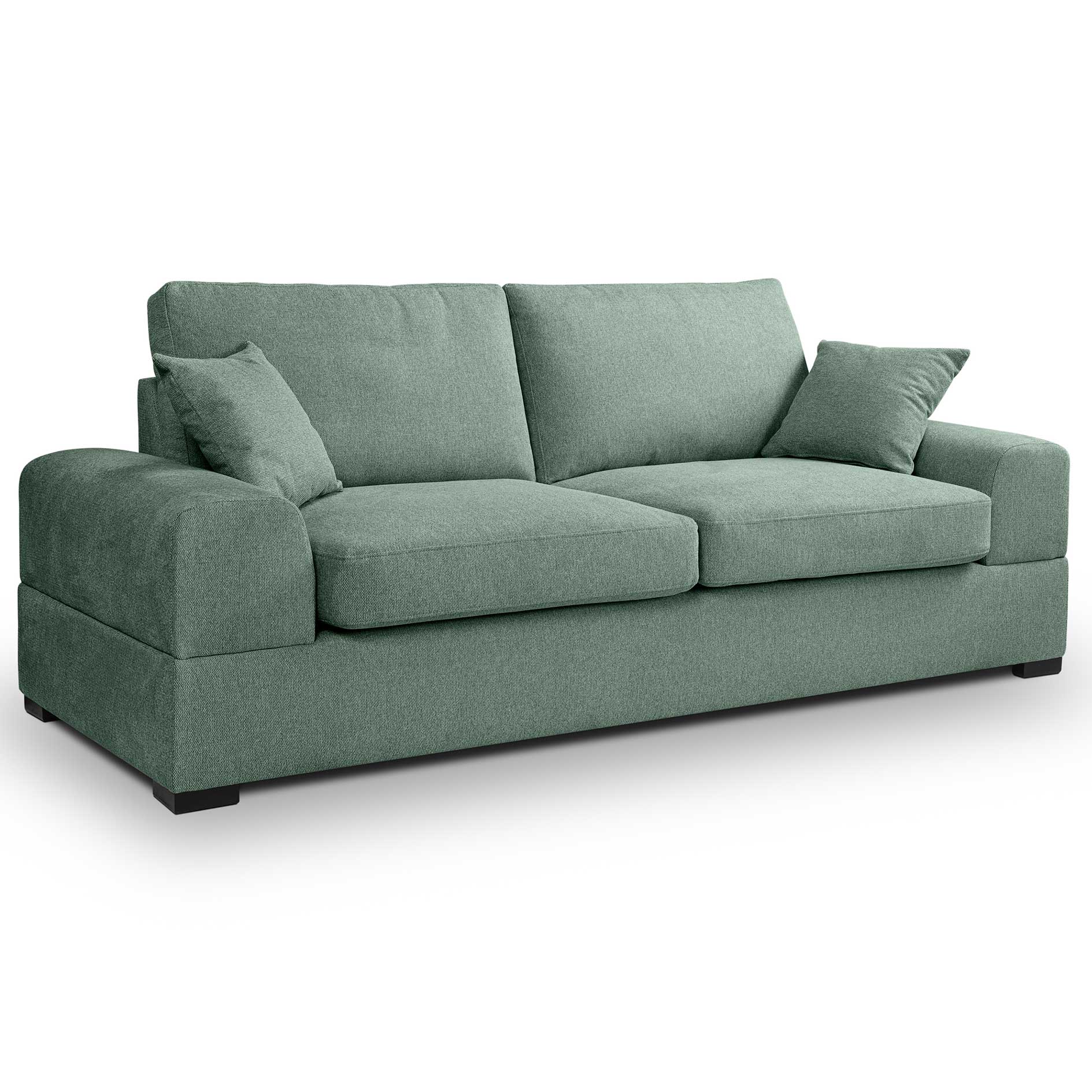 3-Sitzer-Sofa VEDA - petrol - Strukturstoff - 221 cm breit