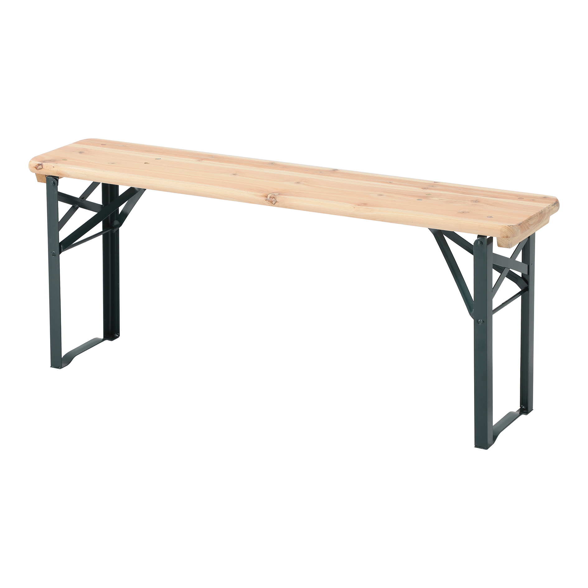 3-teilige Bierzeltgarnitur - holzfarben-grün - lackiert