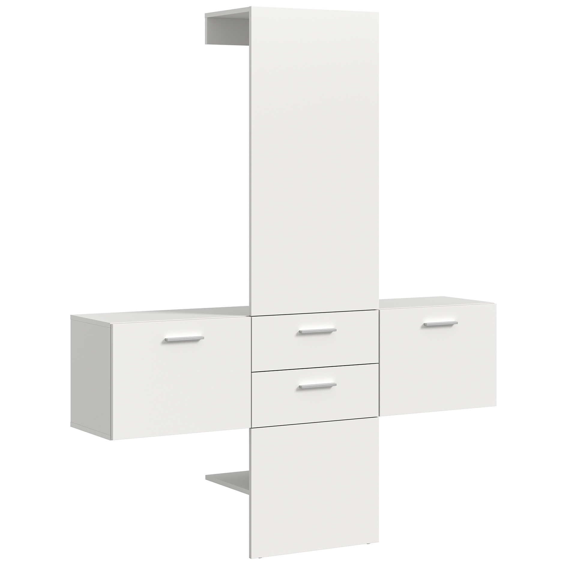 3-teilige Garderobenkombination VAGA - weiß - 156 cm