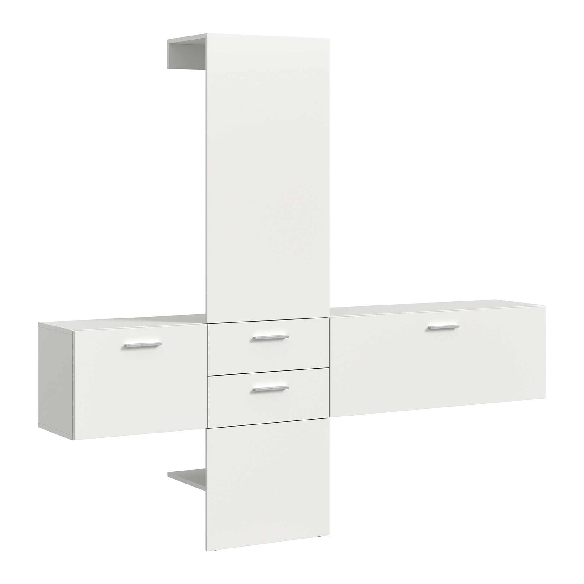3-teilige Garderobenkombination VAGA - weiß - 208 cm