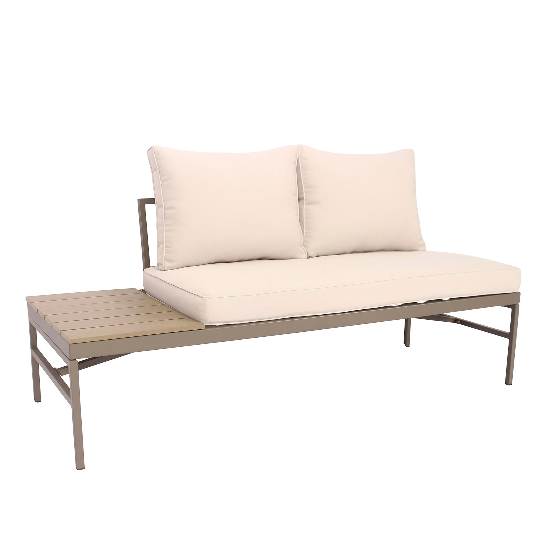 3-teilige Garten-Lounge - braun-beige - inklusive Kissen