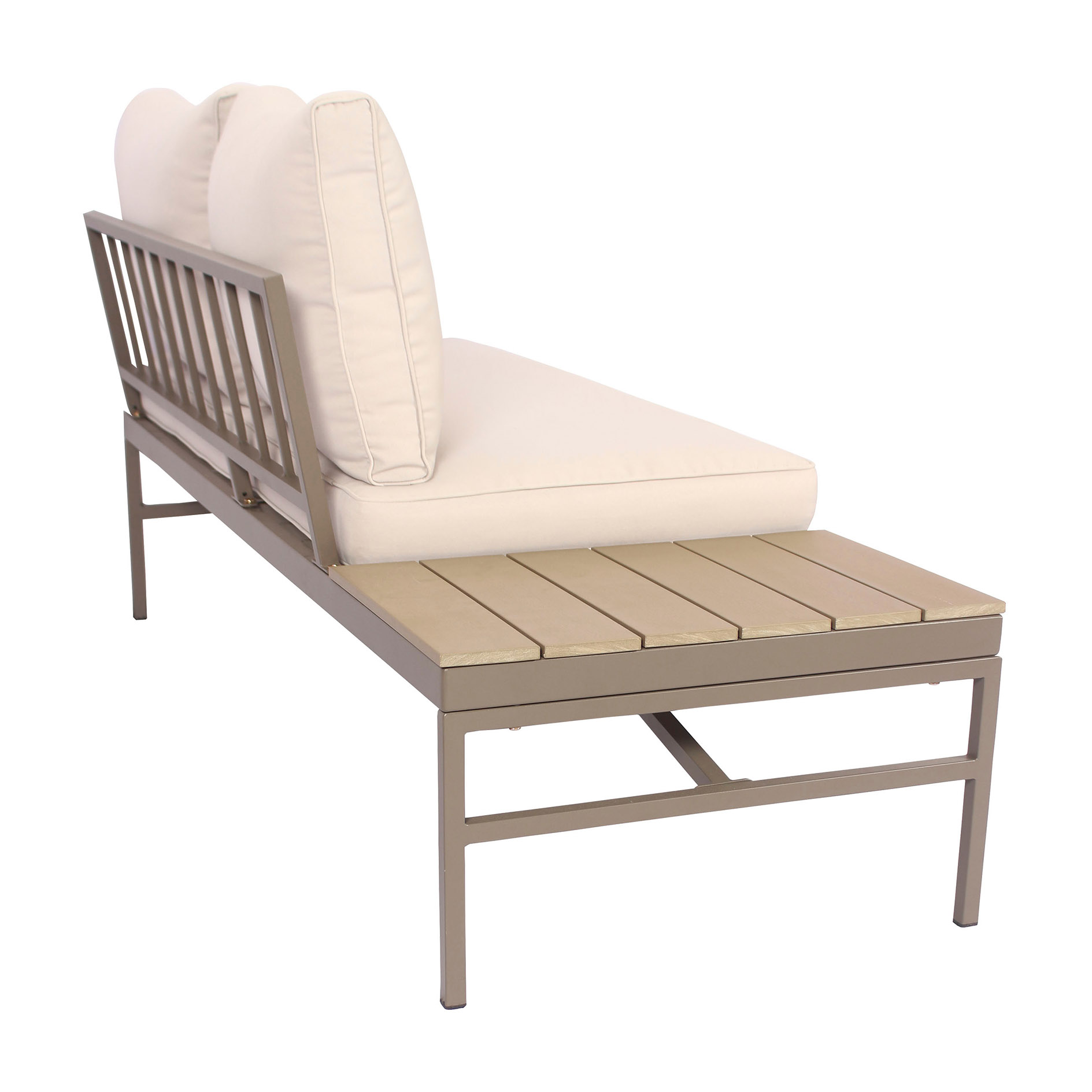 3-teilige Garten-Lounge - braun-beige - inklusive Kissen