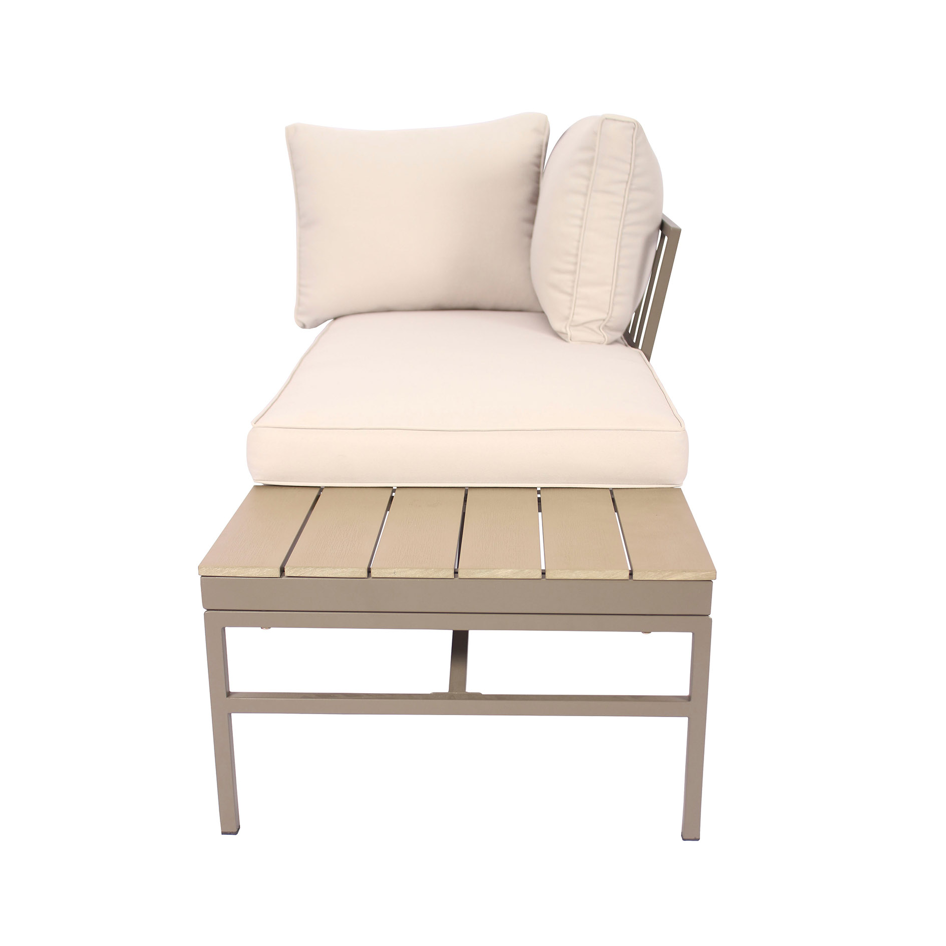 3-teilige Garten-Lounge - braun-beige - inklusive Kissen