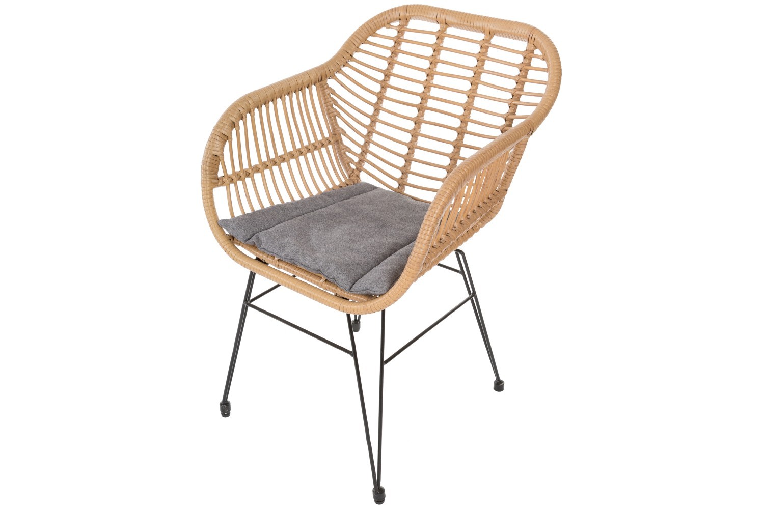 3-teilige Sitzgruppe - grau-beige - mit Sitzkissen