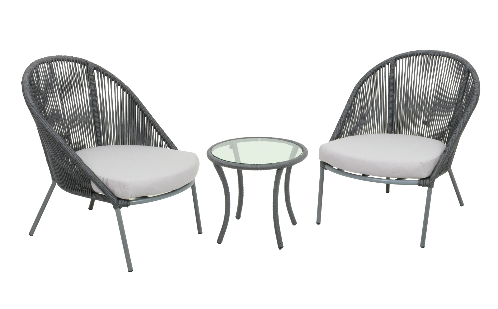 3-teilige Sitzgruppe PIRÄUS - quarz-metallic - Polyester