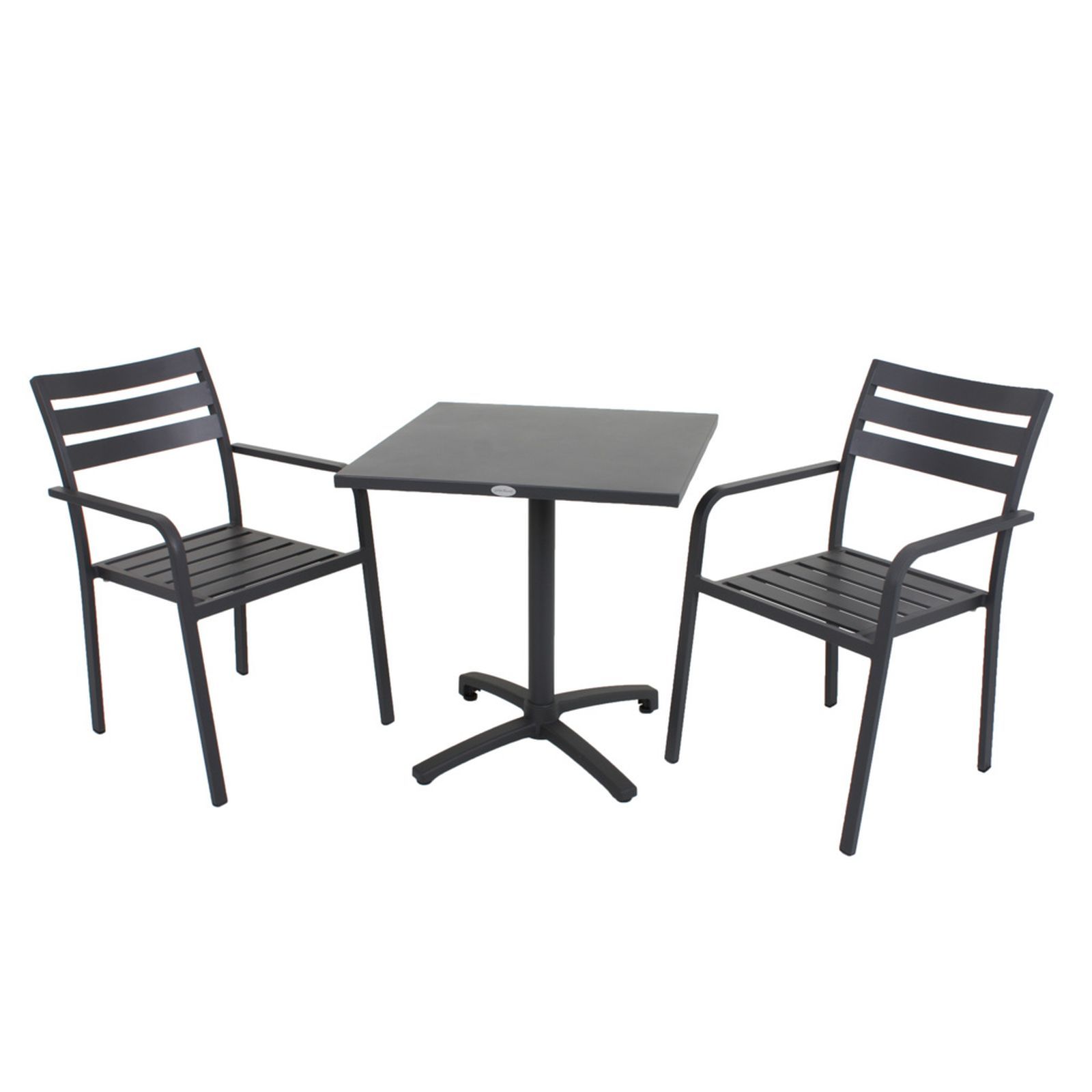 3-teilige Tischgruppe TREVISO - anthrazit - klappbar und stapelbar