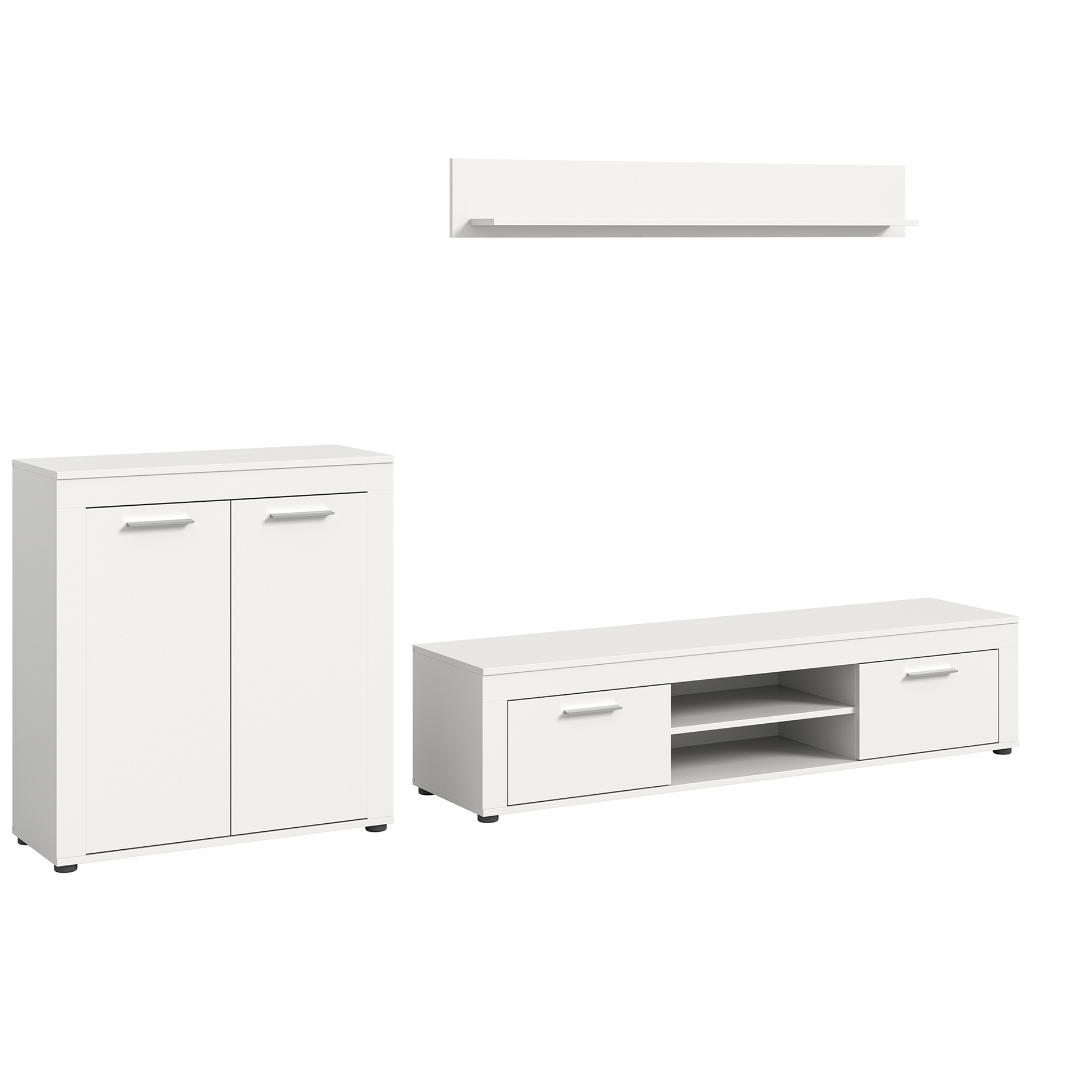3-teilige Wohnkombination JAM - weiß - mit Highboard