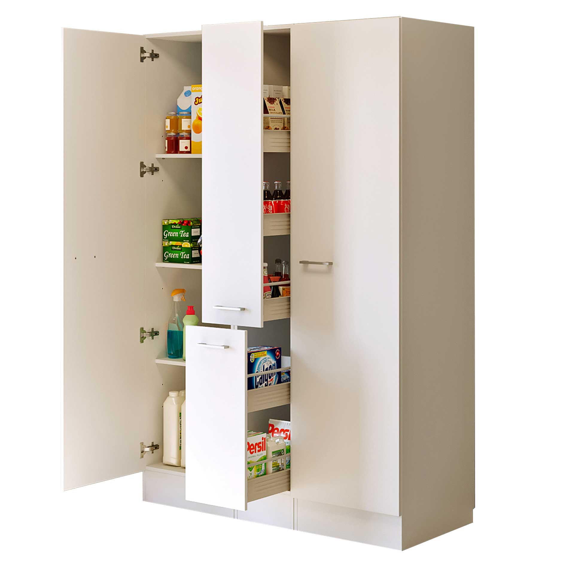 3-teiliger Mehrzweckschrank LUCCA - weiß - 130 cm breit