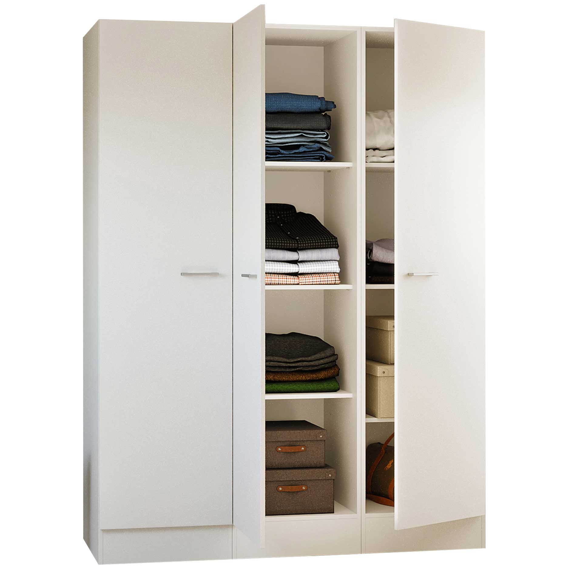 3-teiliger Mehrzweckschrank LUCCA - weiß - 150 cm breit